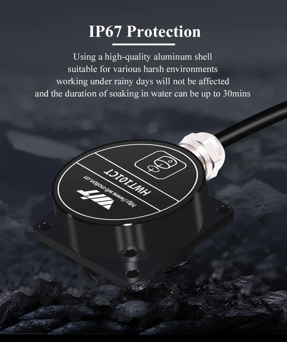 【HWT101CT-TTL Military-Grade Crystal Inclinometer】MEMS Tilt Angle Sensor Module, Built-in Highly-integrated Crystal Gyroscope [ Z-axis Angle Measurement] for Robot Application and Industrial Usage