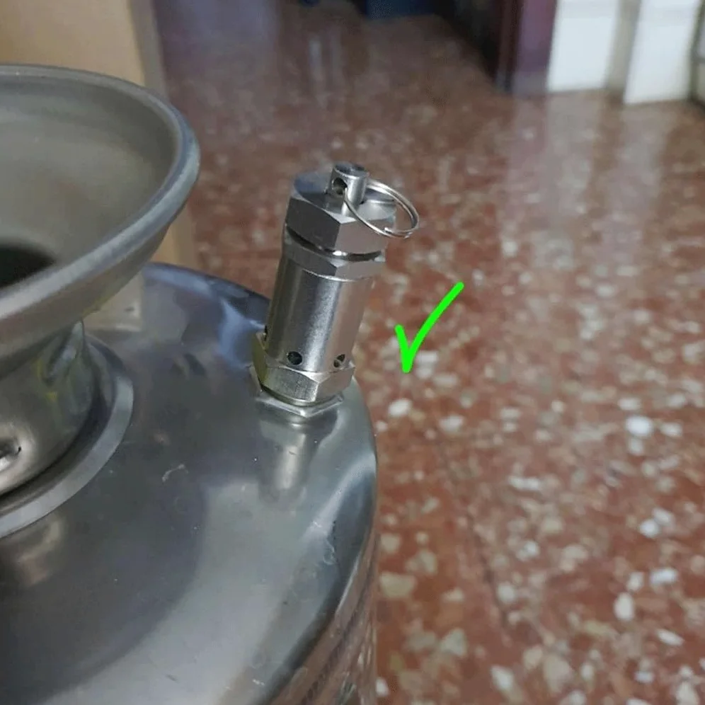 1 válvula de alivio de presión de resorte de acero inoxidable 304 de 1/4 pulgadas, 0.5-10 bar para compresores de gas y ollas a presión, válvula de seguridad (1 barra fija) y fiable