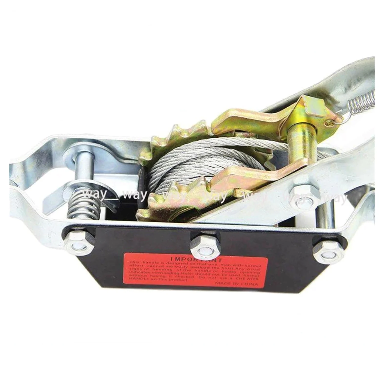 Cabrestante de mano con doble gancho, freno antirretroceso, extractor de cables y tensor de alambre para bote de jardín y recuperación de puntos, fácil de usar