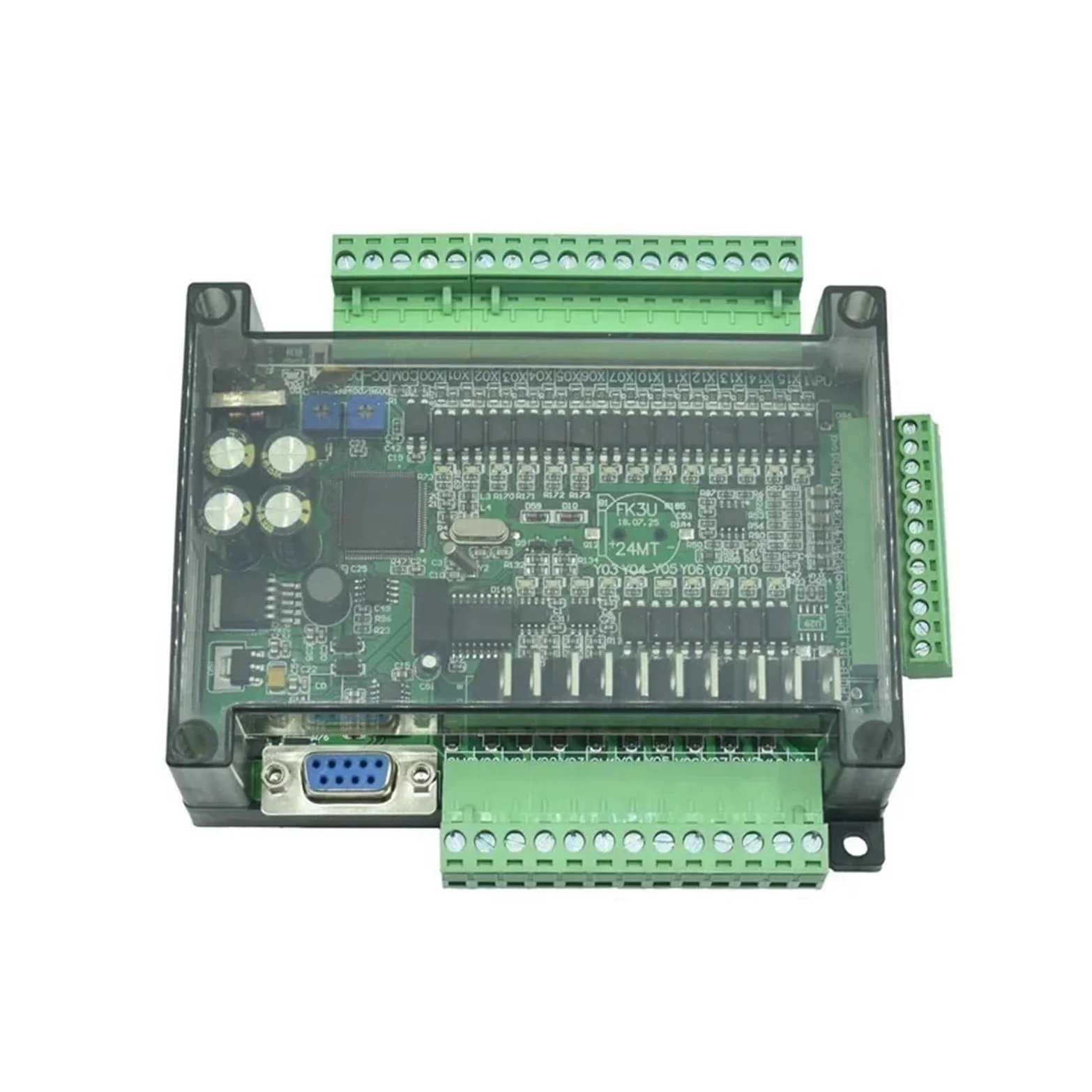 FX3U-24MR FX3U-24MT PLC controlador lógico programable 14DI/10DO analógico 6AI/2AO RS232 RS485 Placa de Control Industrial FX3U(FX3U-24MT)