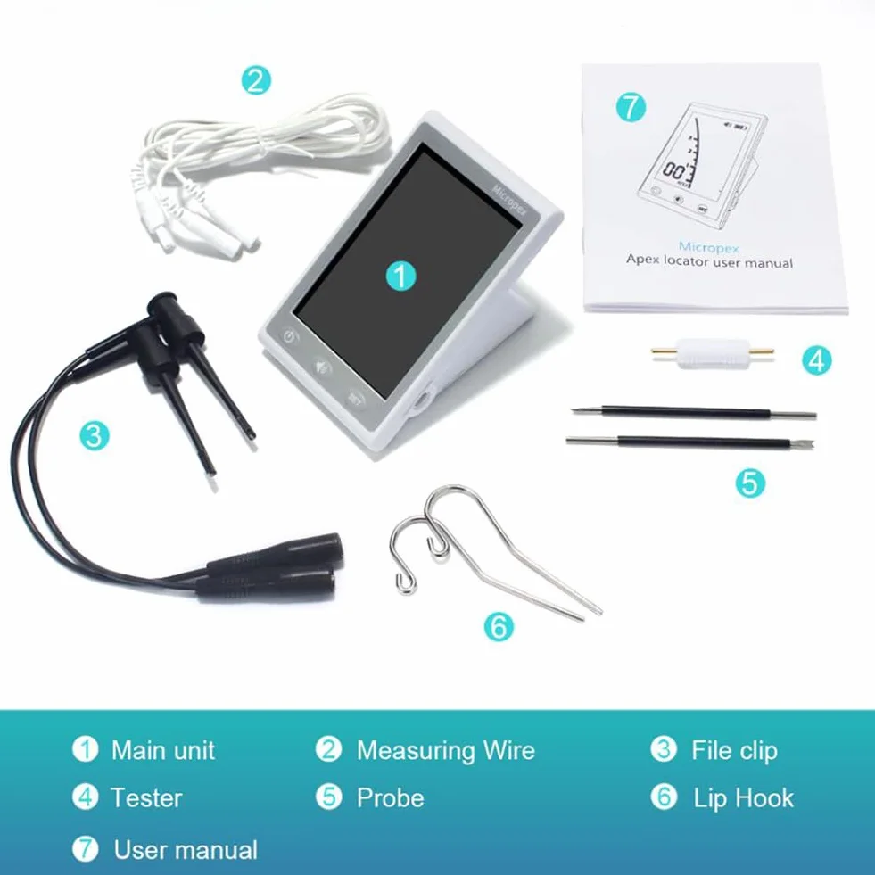 iksvmsis Localizador De Apices Endodoncia, Instrumento De Medición del Conducto, Buscador De Conducto Radicular con La Imagen Clara, Equipo De Laboratorio Localizador De Ápice