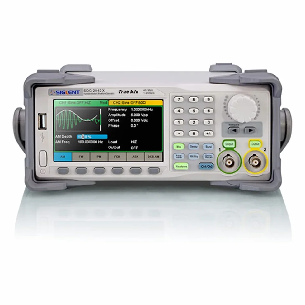 SIGLENT Serie SDG2000X Función/Generador de Forma de Onda Arbitraria, 2 Canal, 40 MHz Frecuencia de Salida Máxima, 8 pts-8 Mpts Longitud de Onda