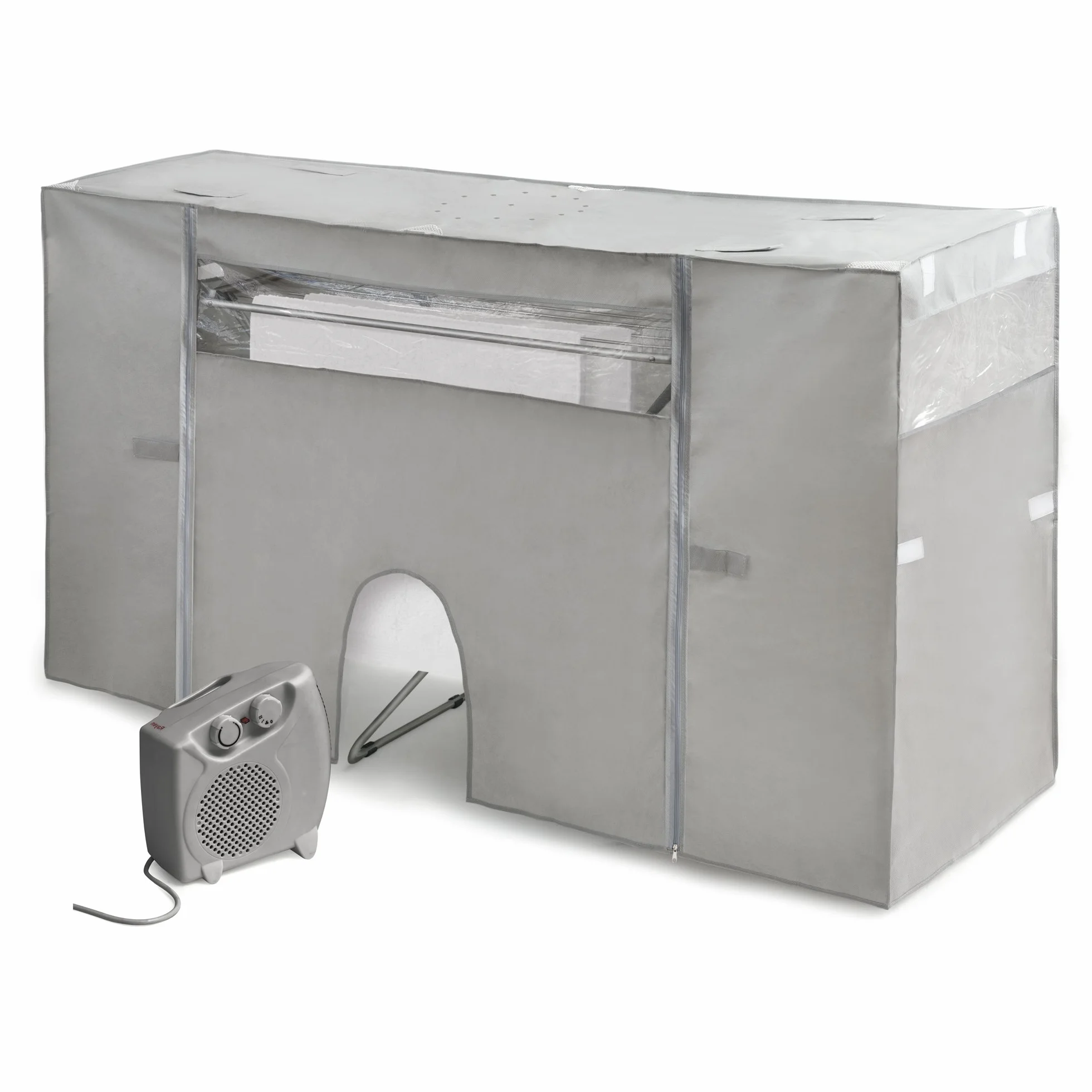 Cubre Tendedero con Calefactor Extensible Gris 105-180x56x106 cm