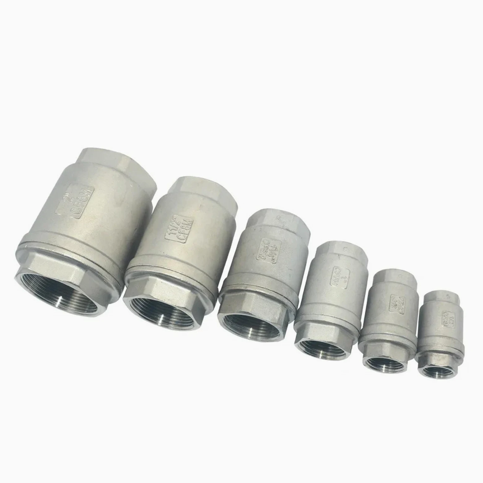 Llave De Paso Agua Válvula de retención vertical de acero inoxidable 304 de 1/2", 1" y 3/4" NPT, H12, for bomba de agua de 2", 1-1/4" y 1-1/2"(1-1/2")