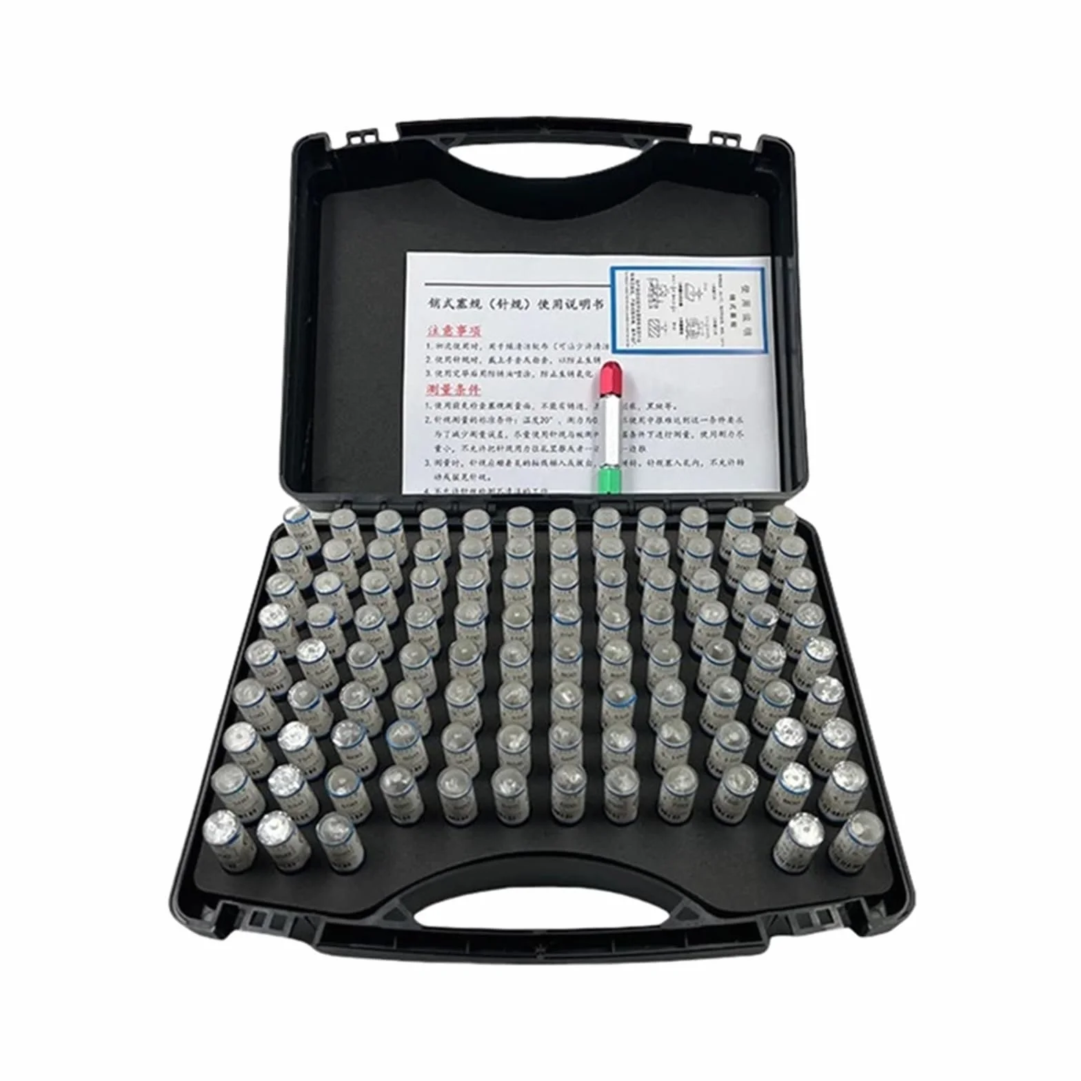 Juego de calibres de pasador de acero de precisión, calibre de tapón for carpintería e inspección, rango de 0,10 a 5,0 mm, 51/99/101 piezas, paso de 0,01/0,05 mm para carpintería(0.10-5.00mm 99pcs)