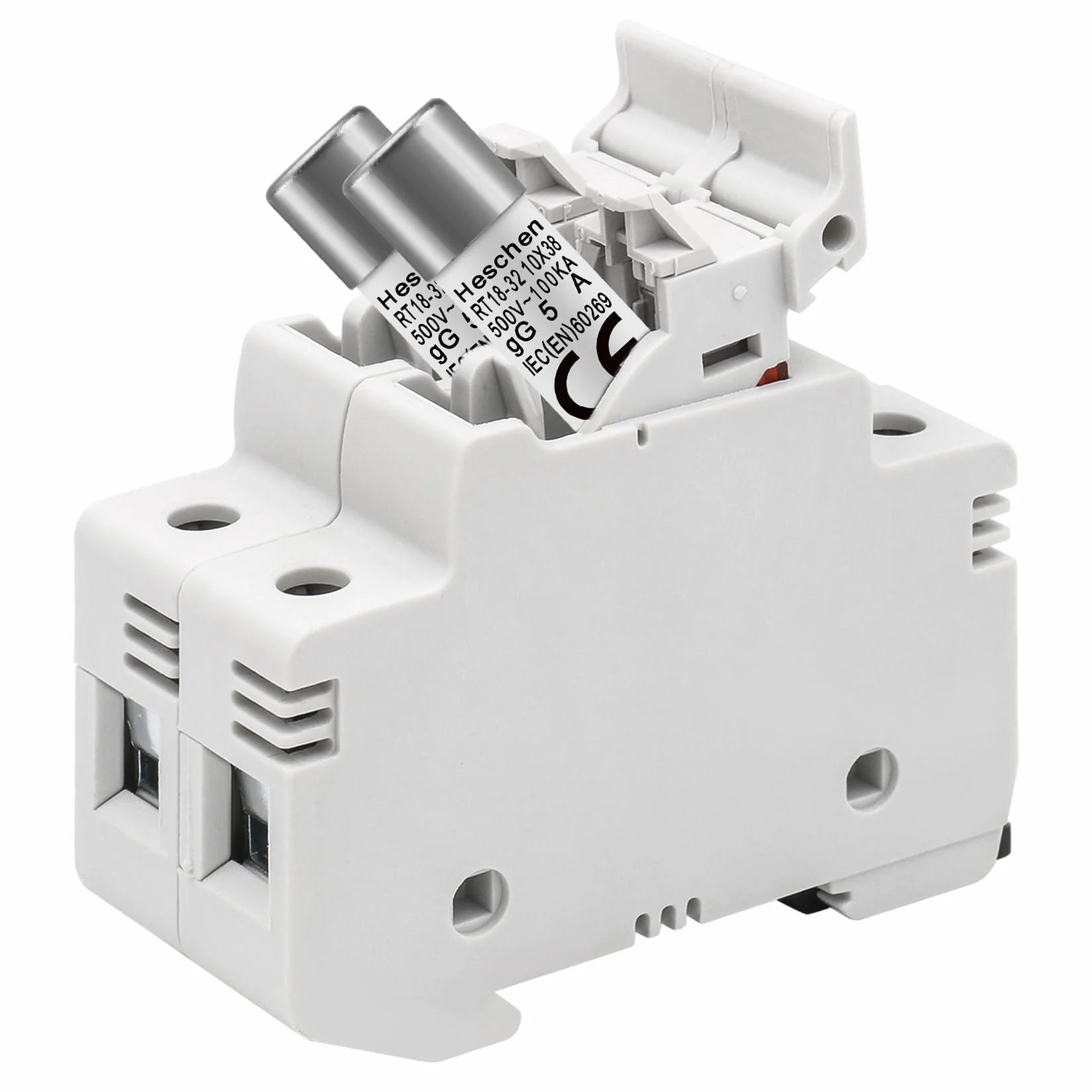 Heschen Tubo cilíndrico de cerámica RT18-32 10x38mm 5A 500V CE 20 unidades