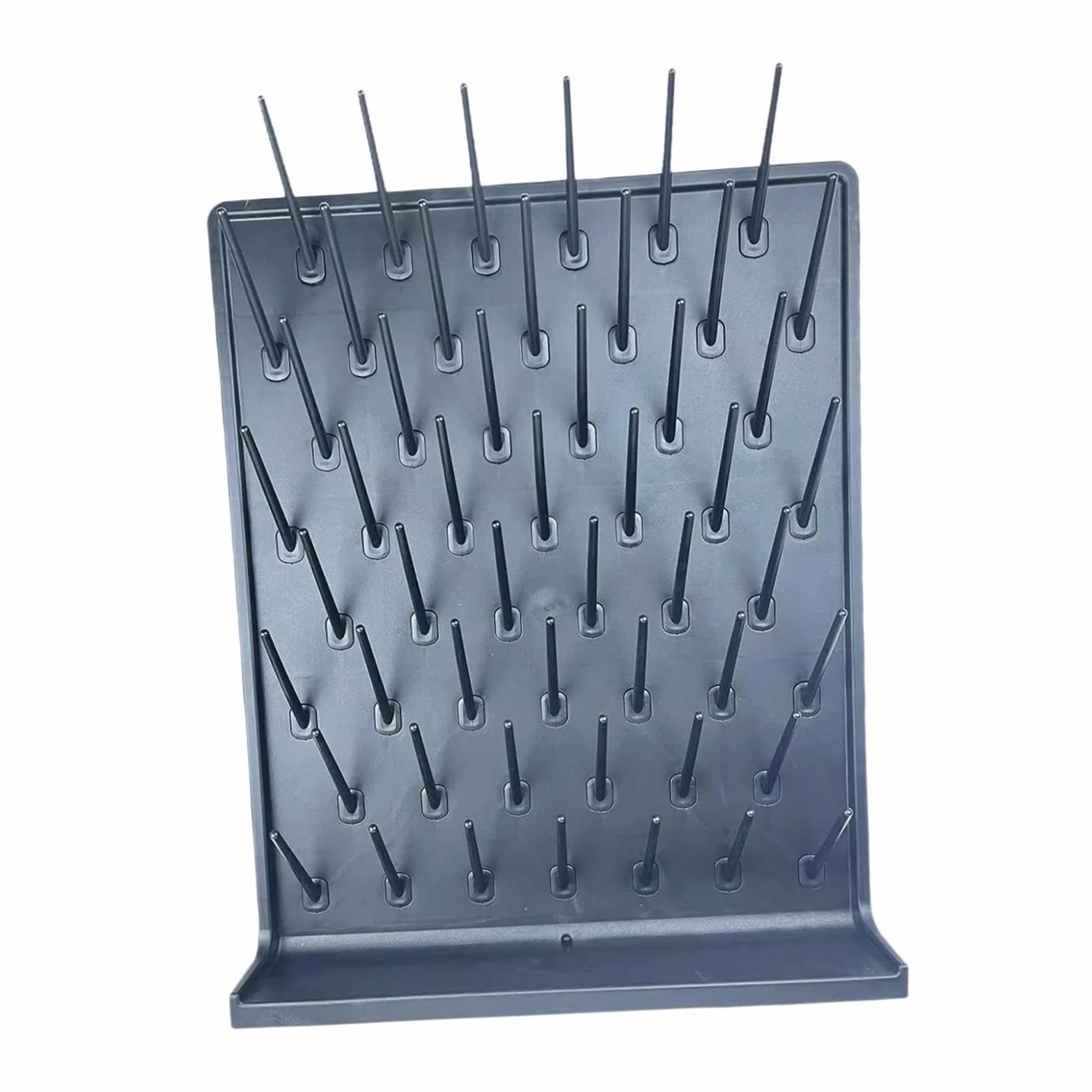 Oshhni Estante de secado de laboratorio, secador de tubos de ensayo, estante de drenaje de secado de laboratorio para cristalería y botellas de laboratorio, GRIS