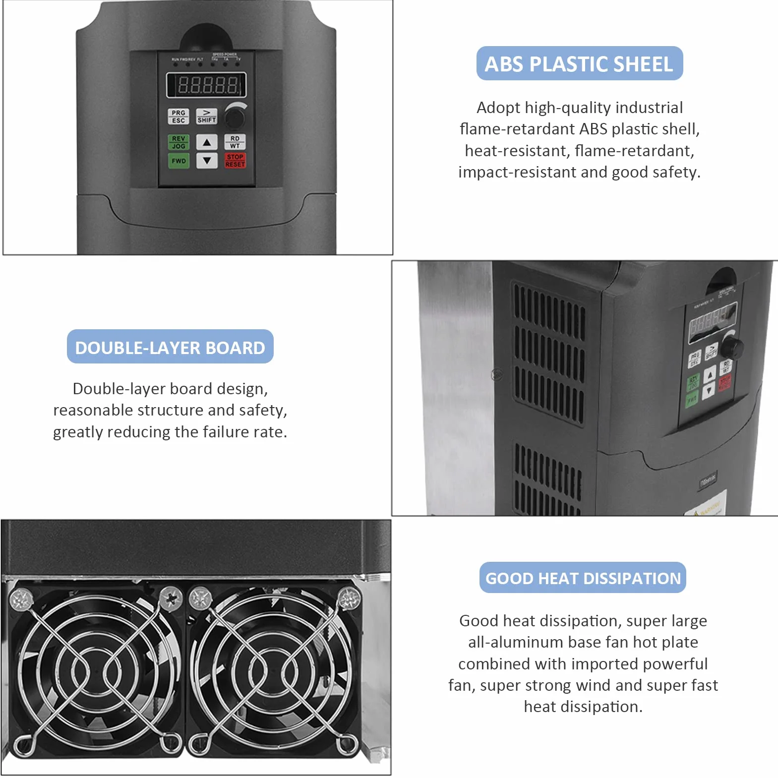 Inversor VFD, convertidor de frecuencia VFD 7.5kW monofásico Entrada 220VAC Salida trifásica 380VAC, controlador de velocidad VFD Inversor VFD