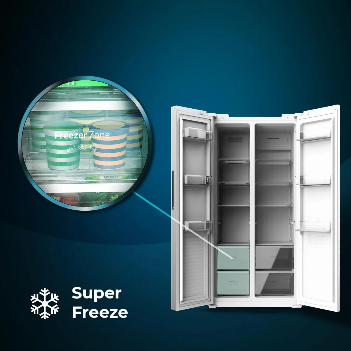 Cecotec Bolero CoolMarket SBS 430 Inox Frigorífico Americano Side by Side 430 L No Frost Motor Inverter Plus