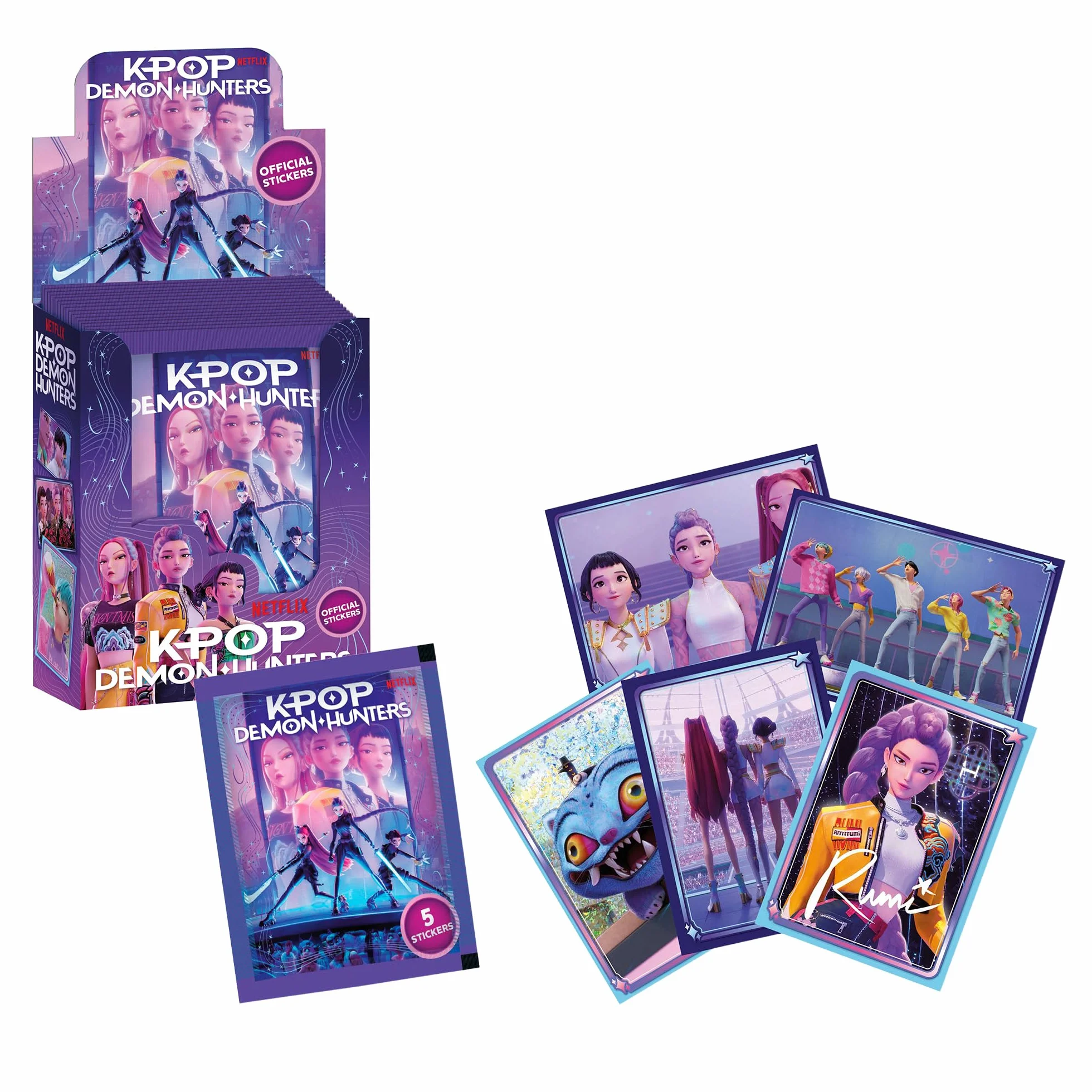 Bizak KPOP Demon Hunters Stickers Cards Caja 40 Sobres 200 Stickers Colección Oficial