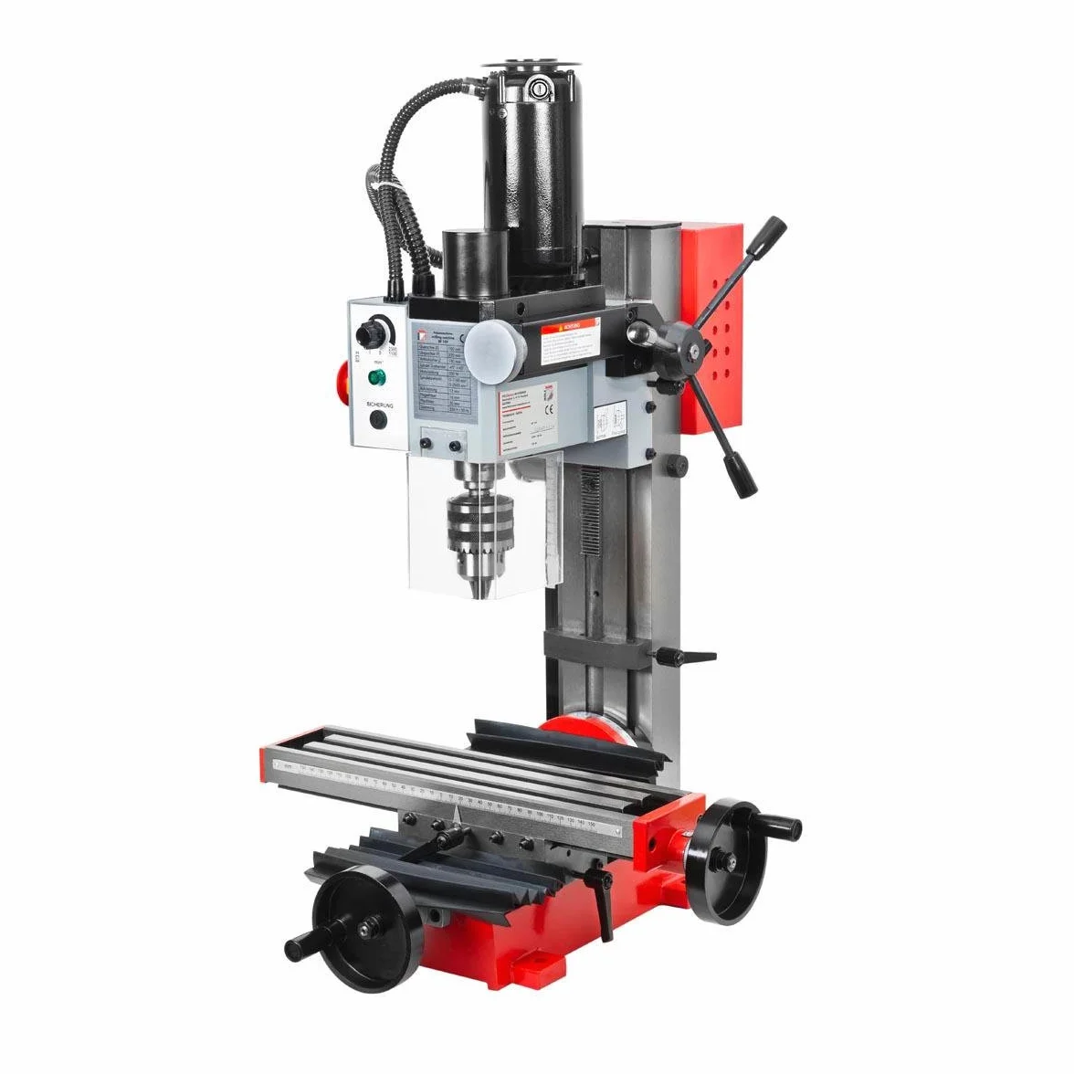 Fresadora taladradora Holzmann BF16V mesa cruzada 350W 220V portabrocas 3-13mm