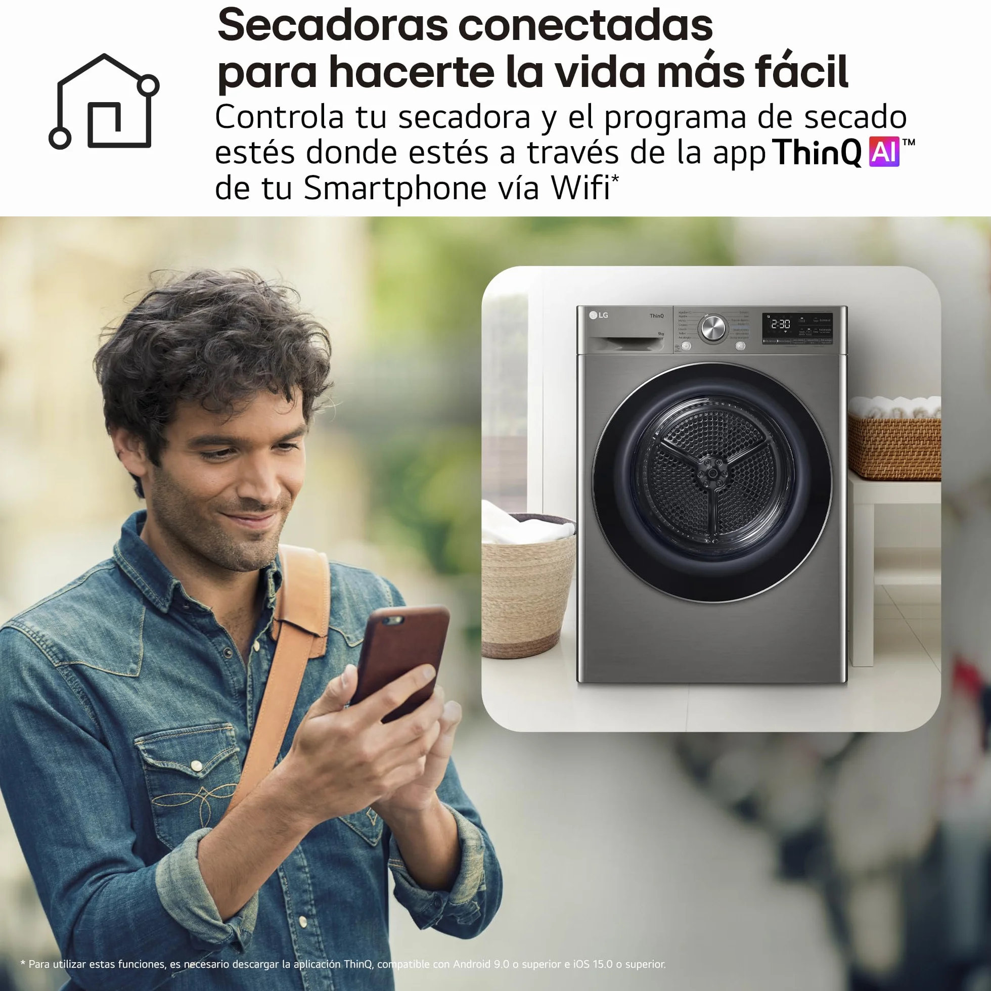 LG RH90V9PV2N Secadora de Ropa 9Kg Bomba de Calor Dual Invert Carga Frontal Serie 900 Inox Antihuellas