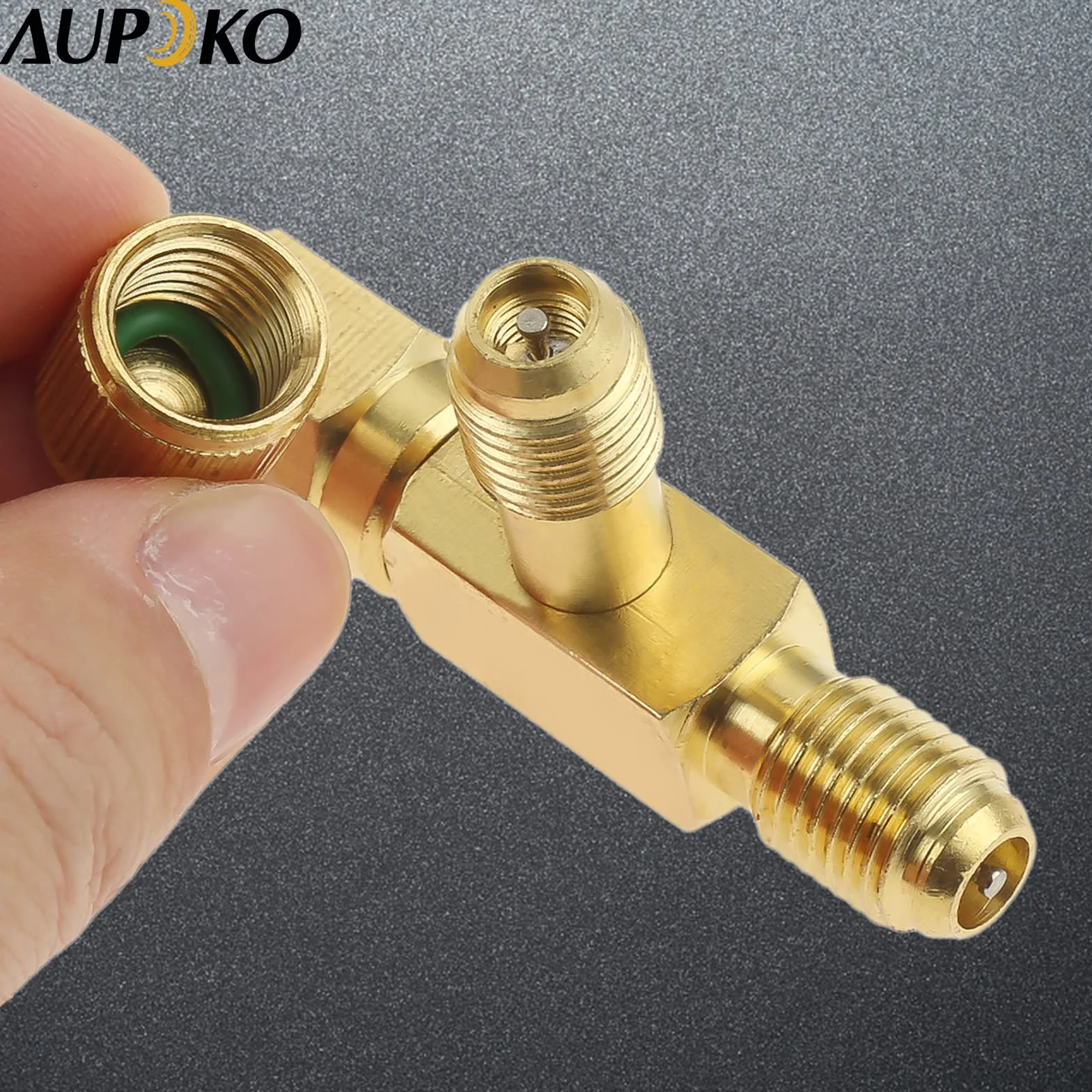 Aupoko Acoplador de acceso rápido en T, adaptador de núcleo de válvulas de 1/4 pulgadas con conector giratorio
