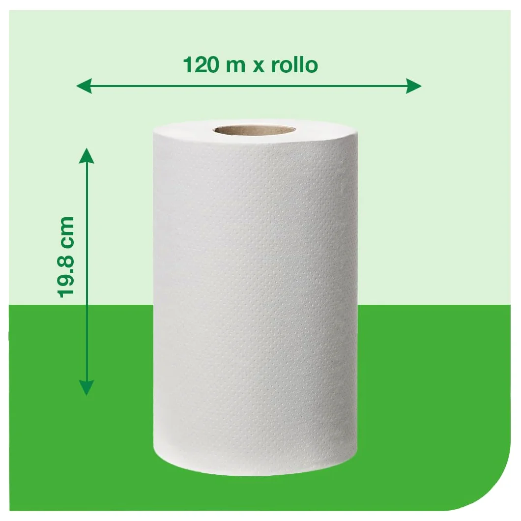 Tork 473246 Papel de secado Reflex/Advanced / 1 capa/Paños de limpieza compatibles con el sistema M3 / 12 bobinas x 120,1 m de largo/color blanco