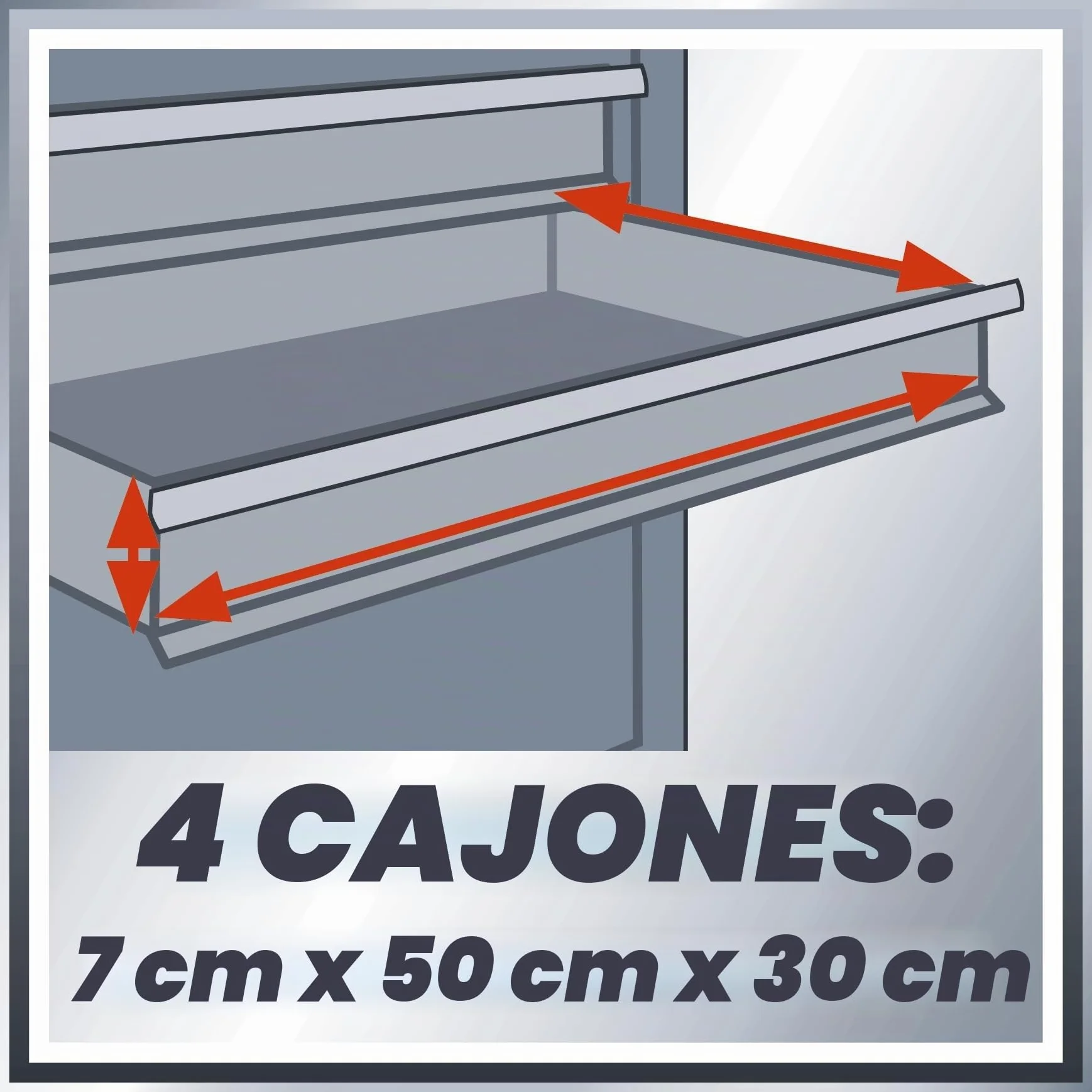 Einhell Carro de Herramientas - TC-TW 100 – con Sistema de Bloqueo, 4 Ruedas giratorias con 2 Frenos de Bloqueo, Compartimento de Almacenamiento con Solapa