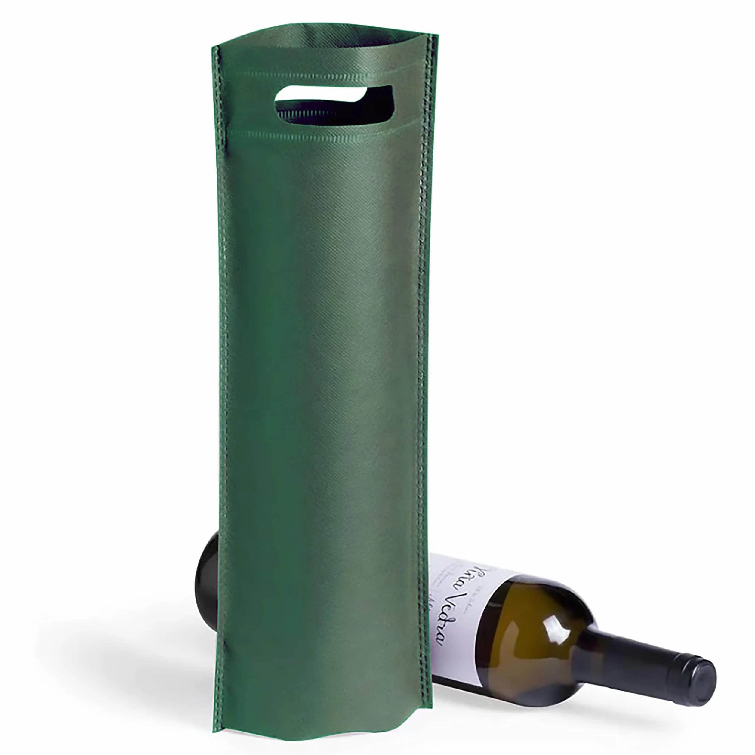 Bolsas de Botella de Vino en Tela no Tejida Non-Woven Termosellado con Asa 50 Verde