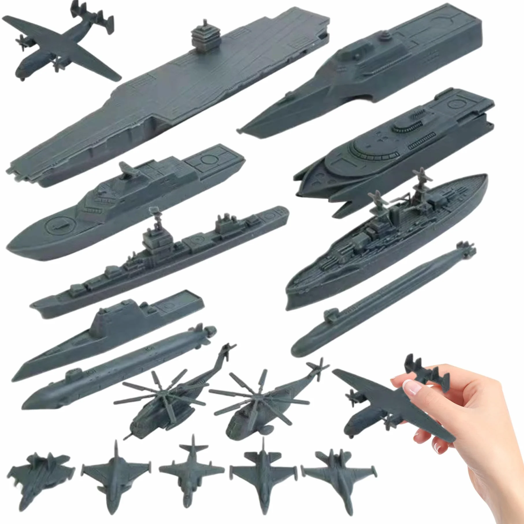 Portaaviones Juguete 17 Piezas Aviones Combate Acorazados Submarinos Plástico