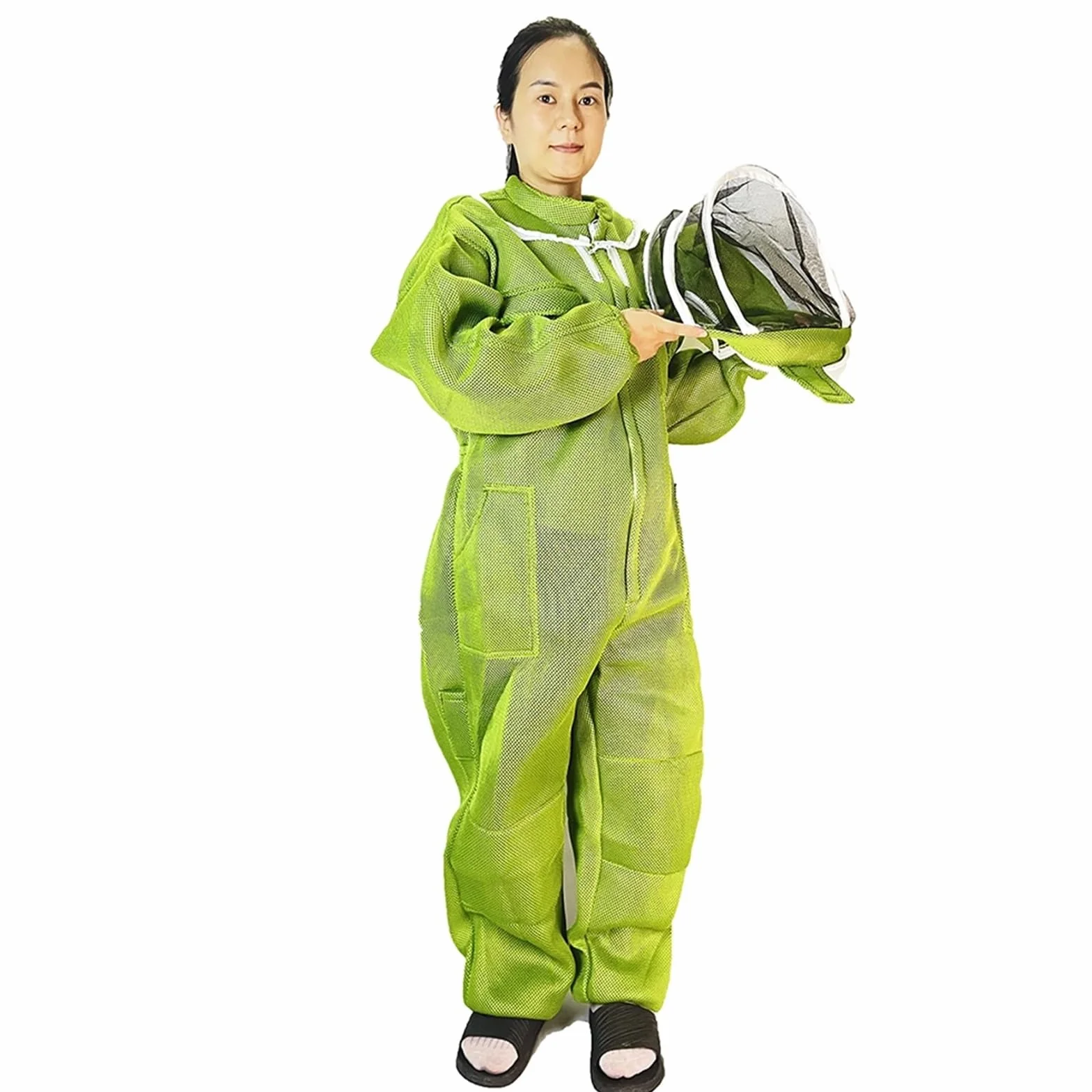 Traje Apicultor traje protector avispa velutina Traje de tela for apicultor, ropa transpirable 3D antimordida, sudadera con capucha de protección, sombrero, mono, herramientas de apicultura, suminist
