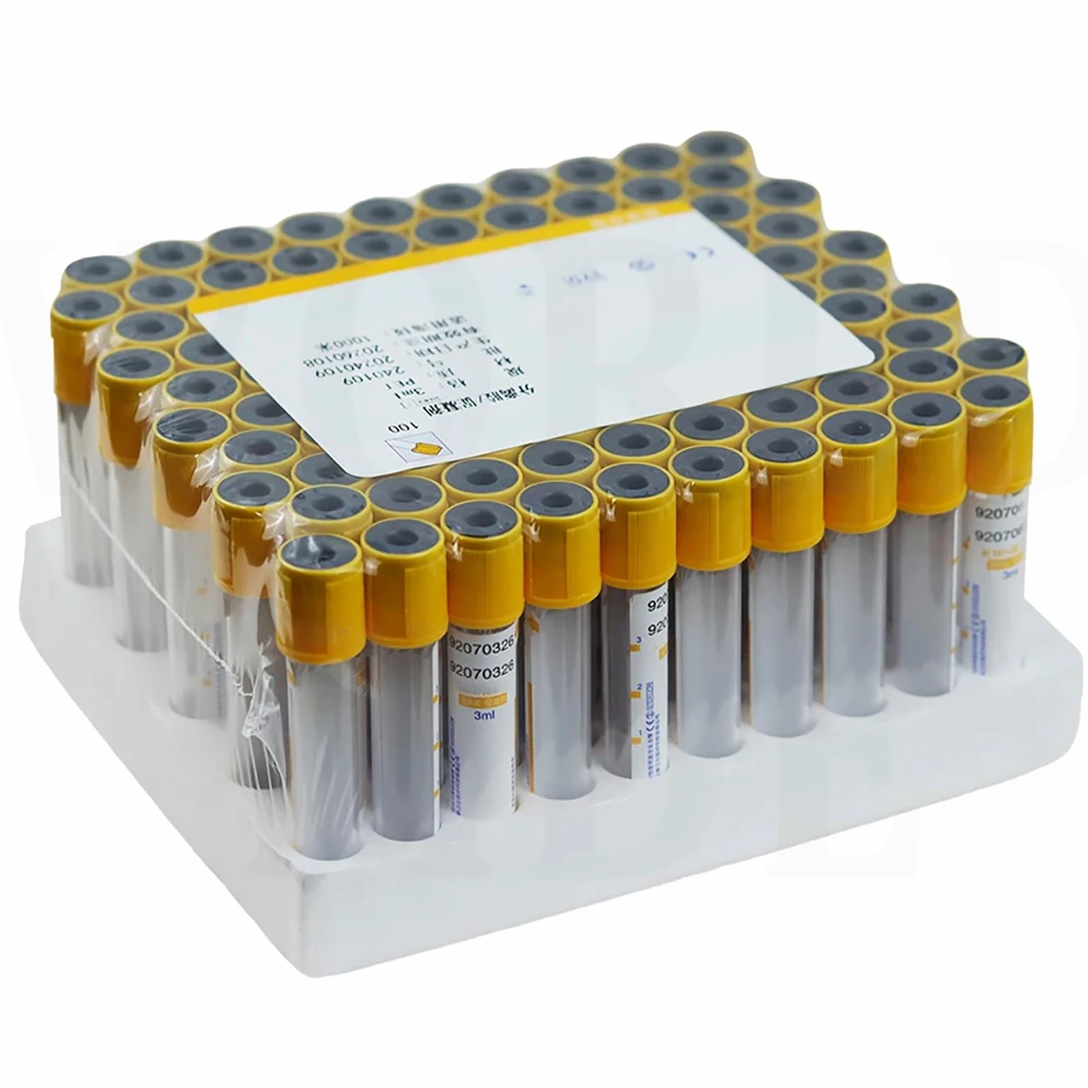 Tubos de extracción de sangre al vacío con gel de separación y coagulante para separación de suero, desechables, 100 unidades