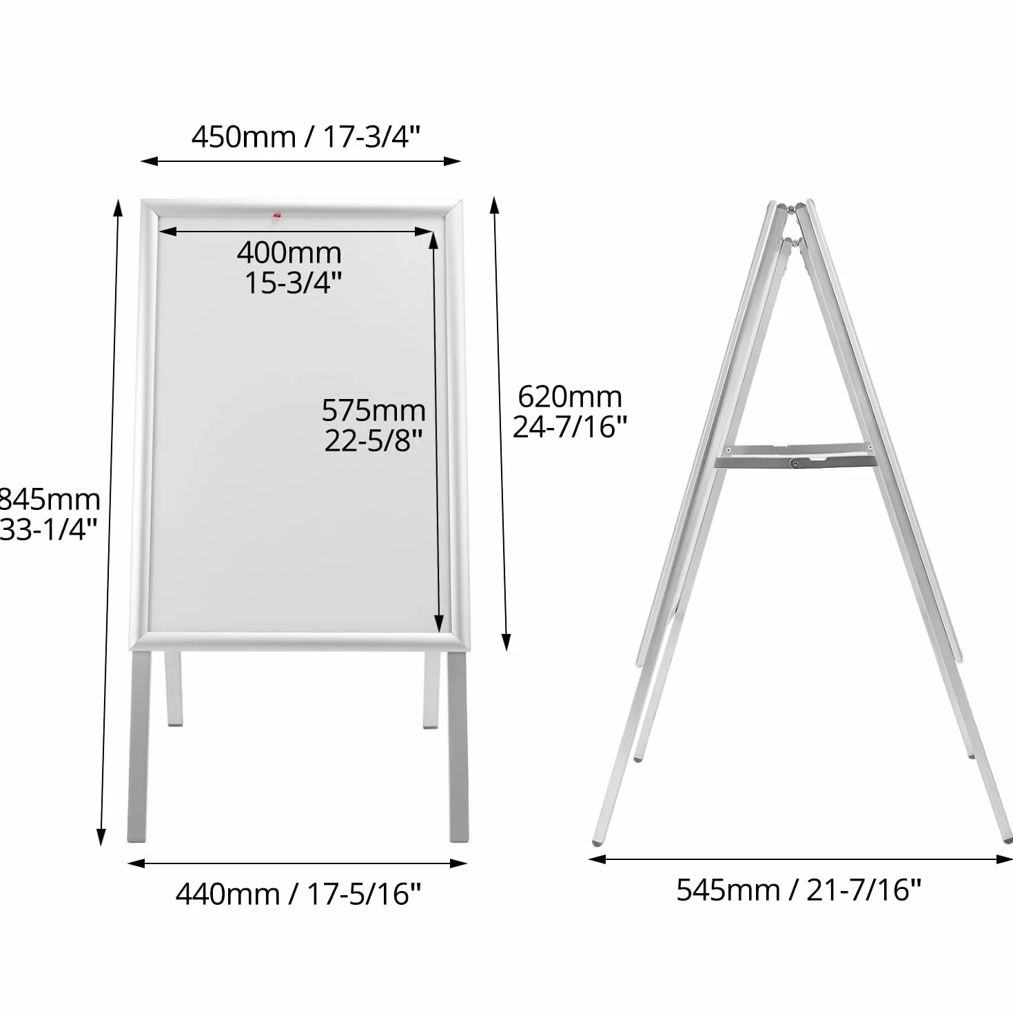 QWORK® Soporte para Carteles A2, Soporte de Promoción, Tablero de Exposición Resistente a la Intemperie 59.4 x 42 cm