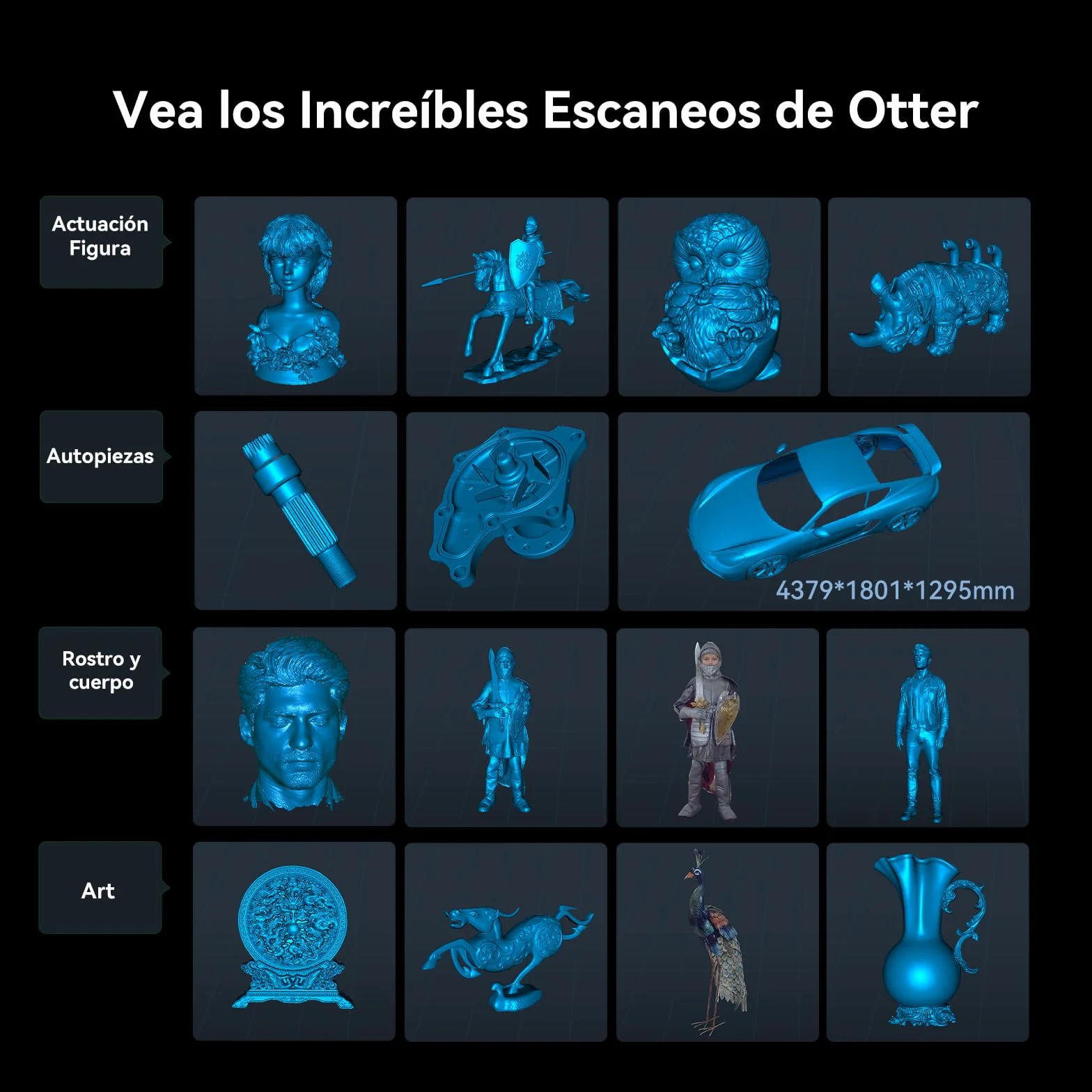 Creality CR-Scan Otter Escáner 3D Portátil para Impresión 3D, Precisión 0.02mm, 20fps, 10-2000mm Escaneo Rango, ≤30000 Lux, con Cuatro-Lentes Visión Estéreo, Seguimiento Antivibración