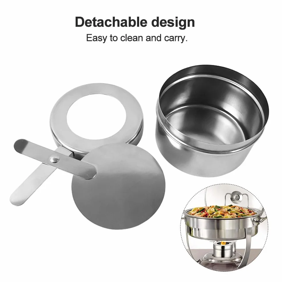 Mini Estufa de Alcohol con Tapa Quemador de Fondue para Camping Cocina 2 PCS