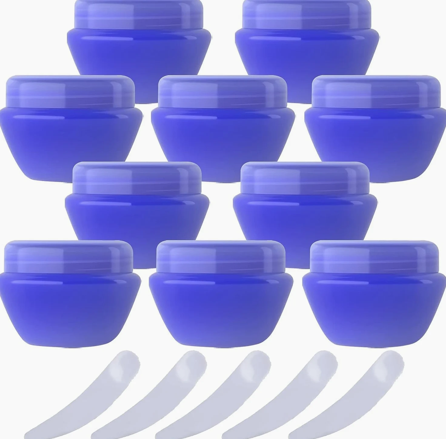 tarro de cosméticos, Paquete de 20, tarros plástico for crema, botes cosméticos, recipientes con forma seta, bote almacenamiento for viajes(Blue,50ml)
