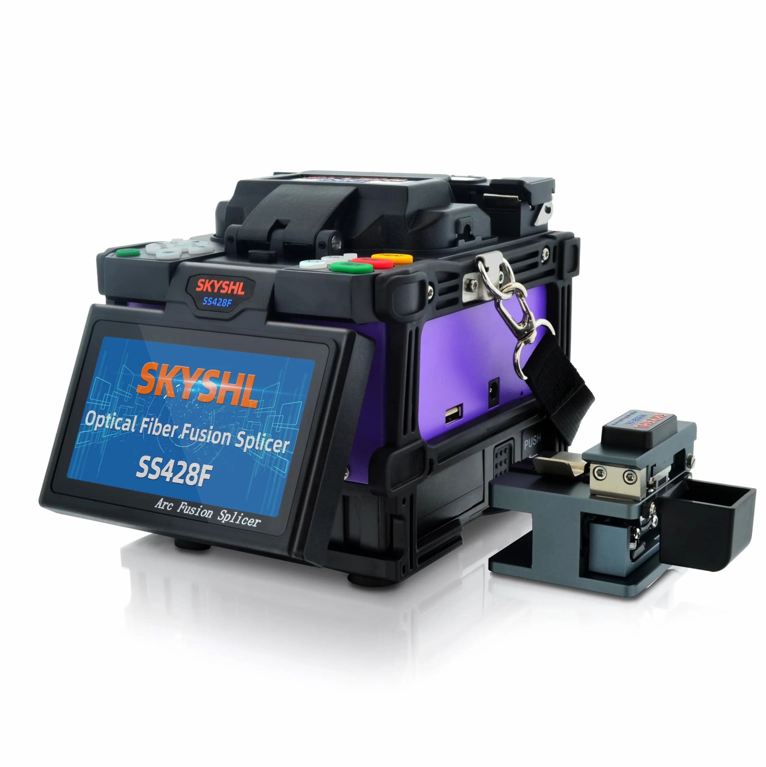 Fusionadora de Fibra Óptica Pantalla Táctil 4,3 Pulgadas SS428F-511 FTTH SM MM DS NZ DS con Electrodos y Cargador
