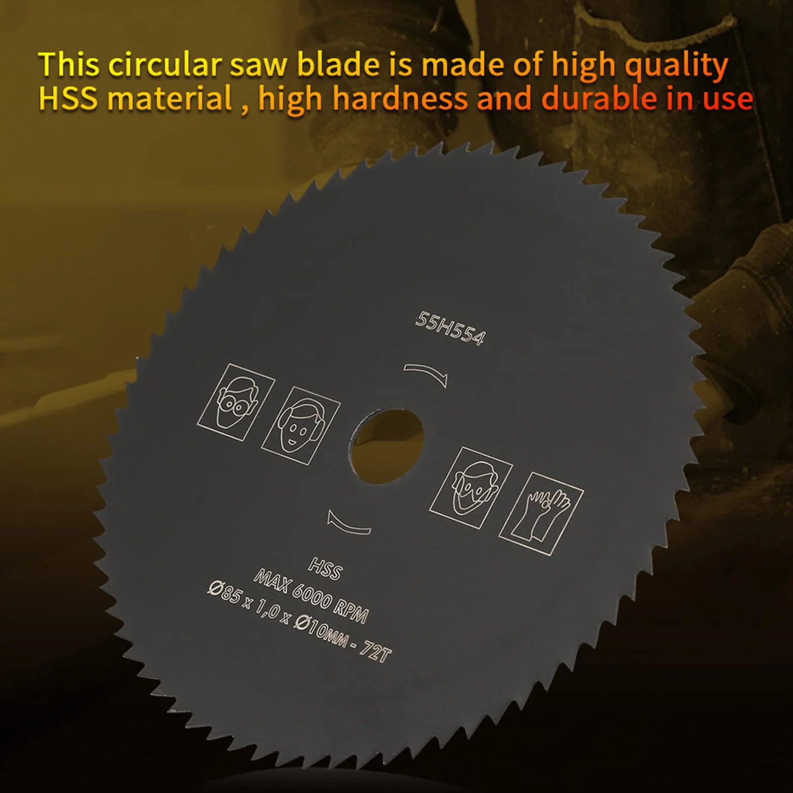 Hojas de Sierra Circular de 85mm x 10mm HSS 72 Dientes para Carpintería, Madera, Metal y PVC