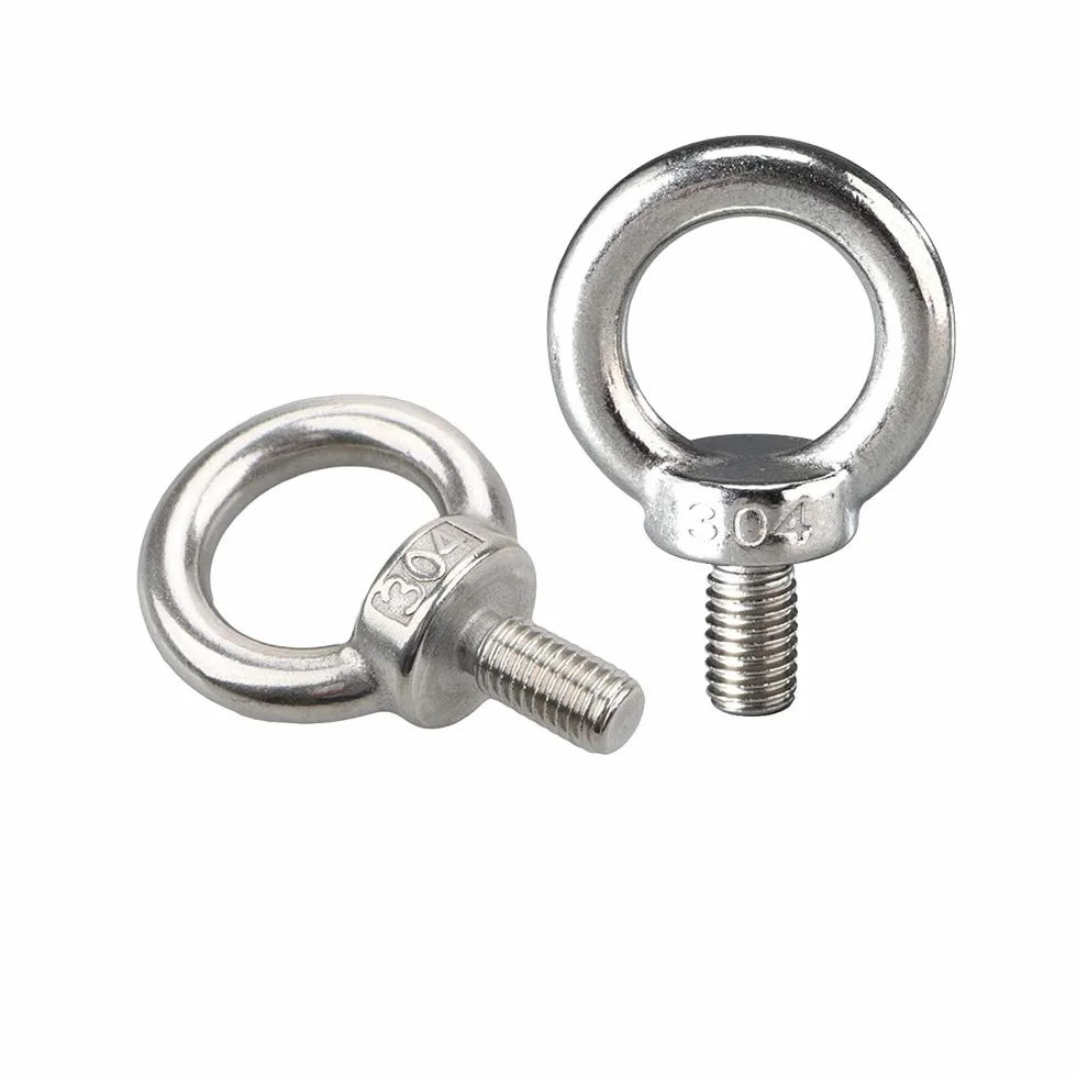 M10 * 18 304 tornillo de acero inoxidable Anillos Tornillos de cáncamo de elevación 2pcs Anillos cáncamos anillo roscado