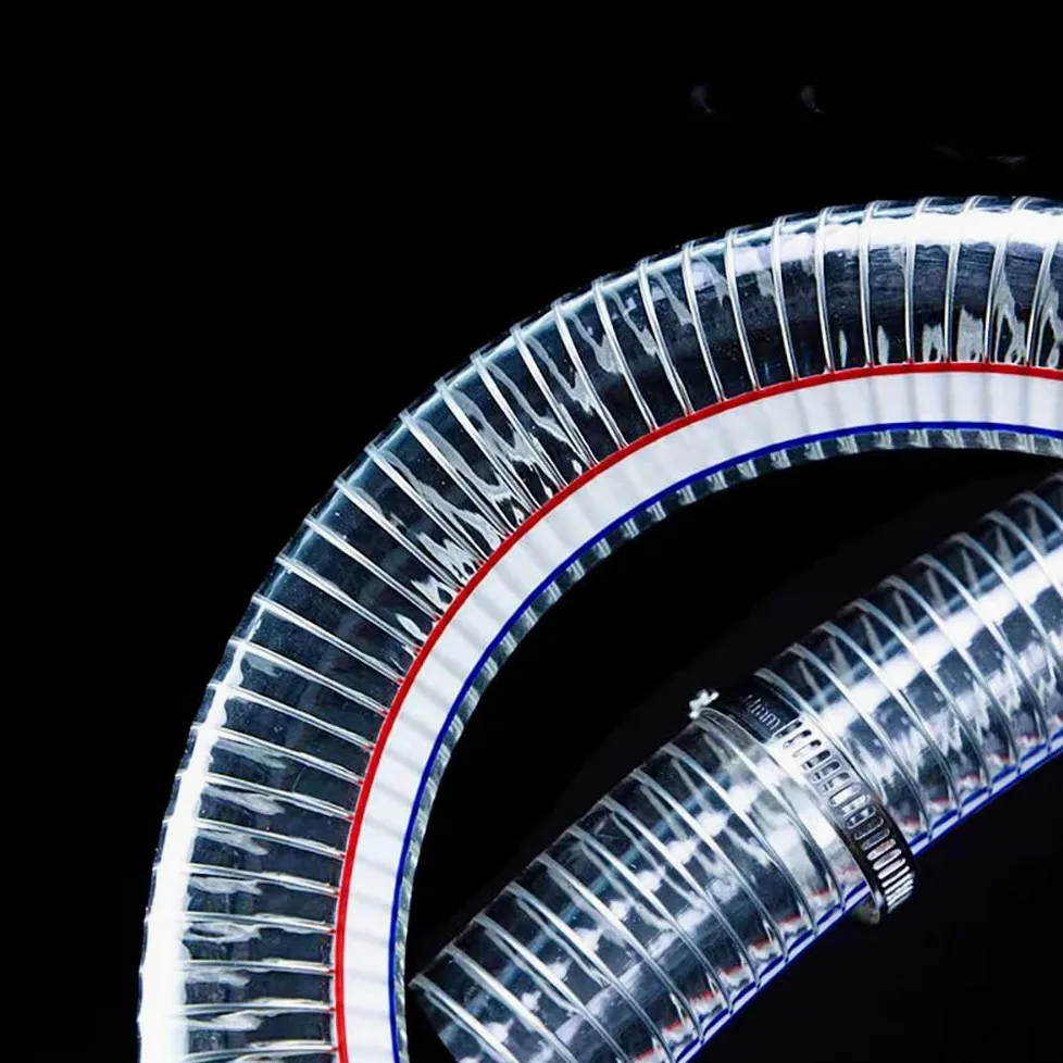 Manguera PVC Transparente Armada 1M, Tubo Plástico Flexible con Espiral Acero Inoxidable, Resistente a Intemperies para Transferencia Agua, Aspiración Aceite & Líneas Vacío(ID 42mm)