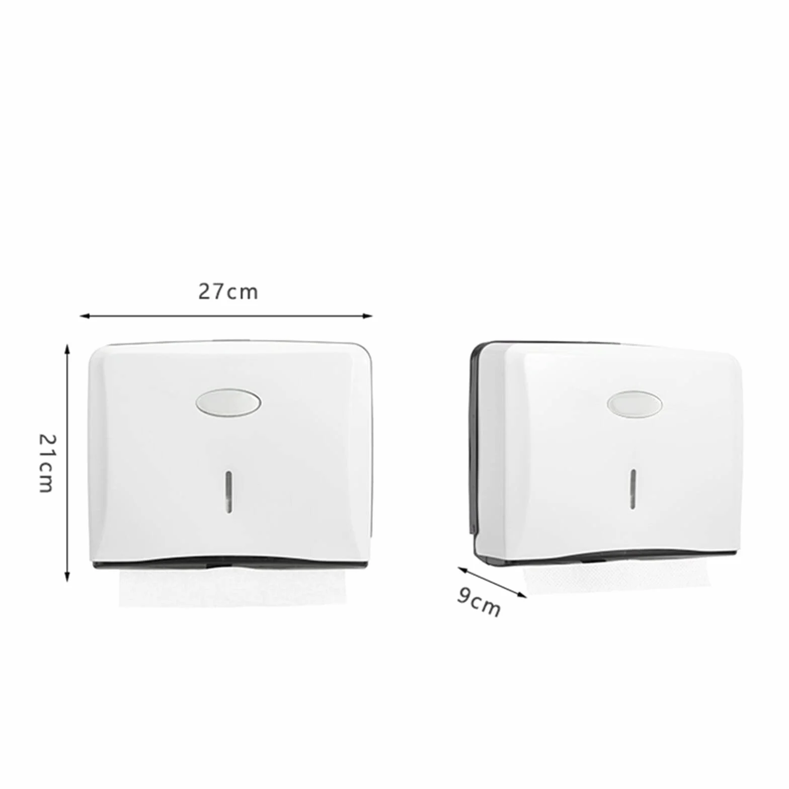 Dispensador de Toallas de Papel para Montaje en Pared, Soporte para Papel Secamanos Plegadas en C, Blanco