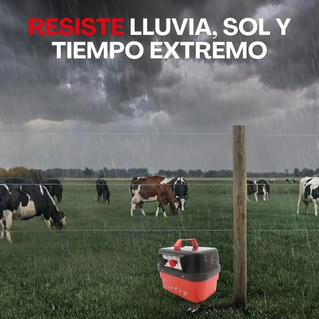 Llampec Pastor Eléctrico 19 MAX con Conexión a Red 230 V – 8 J - 10.000 V - 130 km de Alcance – Cerca eléctrica de Alta Potencia para Animales Salvajes y Ganado – Fabricado en España