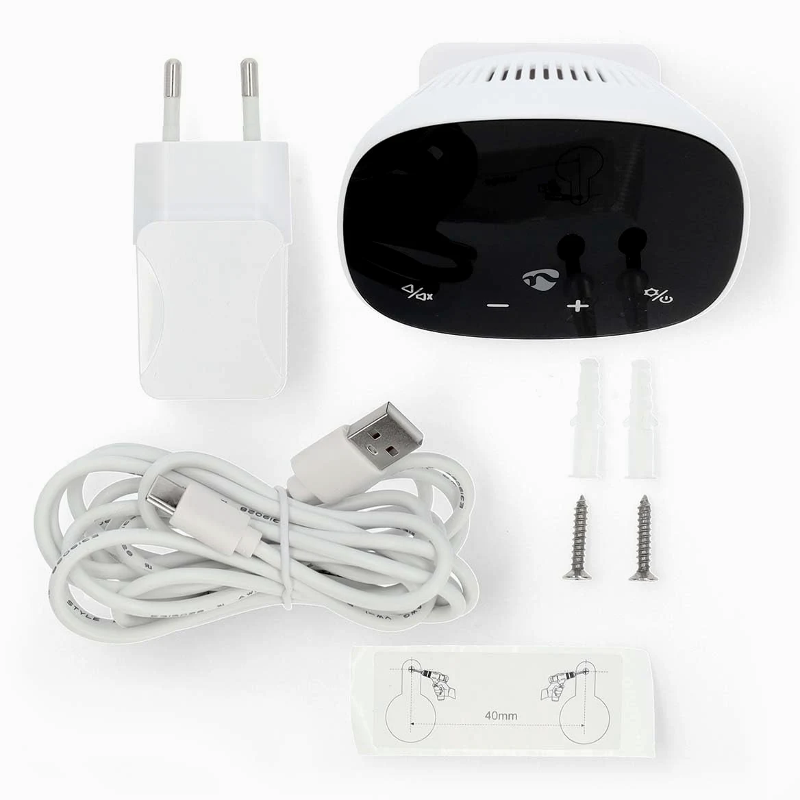 SmartLife Monitor de calidad del aire – Wi-Fi – Incluye pantalla – Dióxido de carbono (CO2) / Humedad/Temperatura – Android/IOS – Negro/Blanco