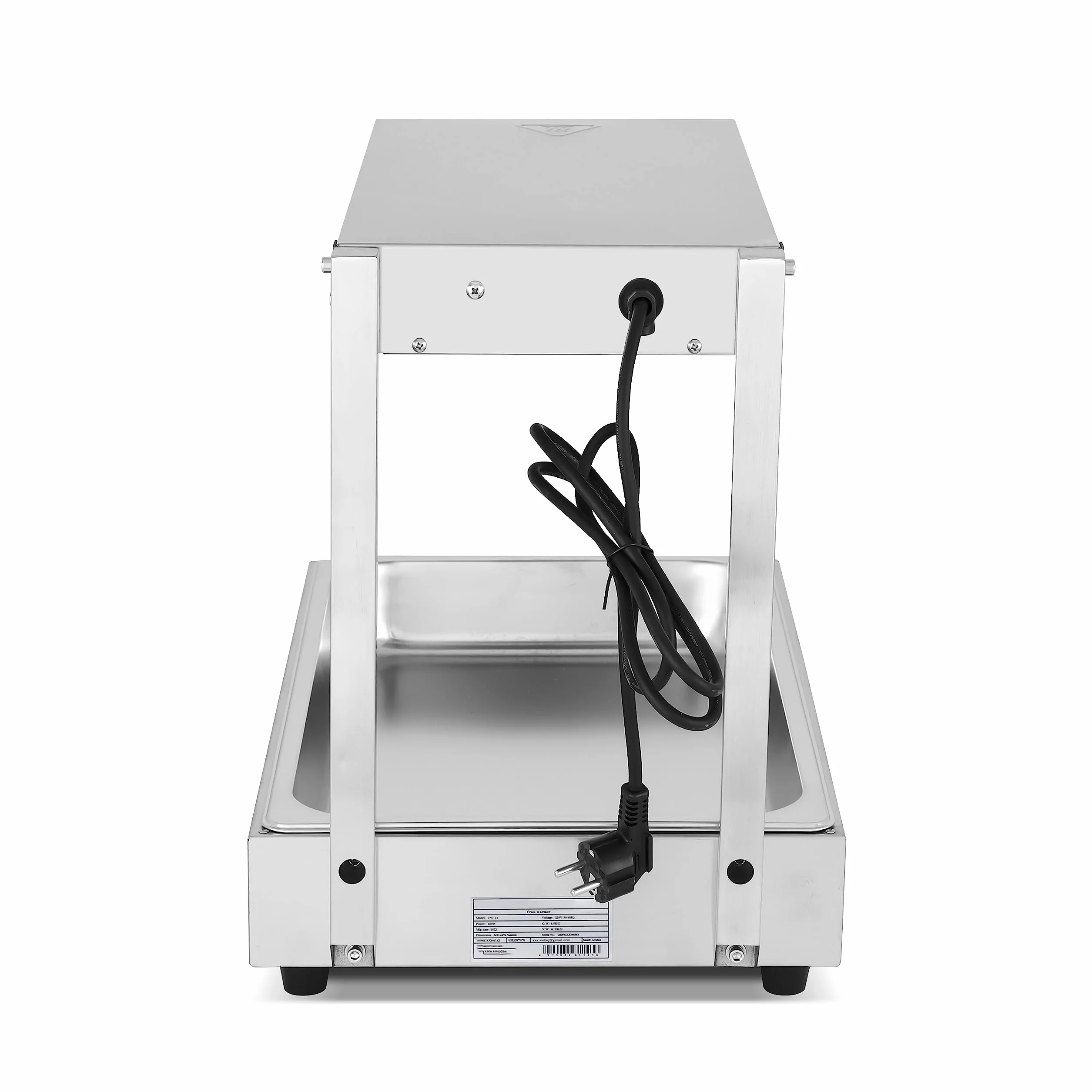 MBH - Calentador eléctrico de Patatas Fritas 600 W INOX Profesional para hostelería. Mantendor de fritos Industrial para Bar y Restaurante.