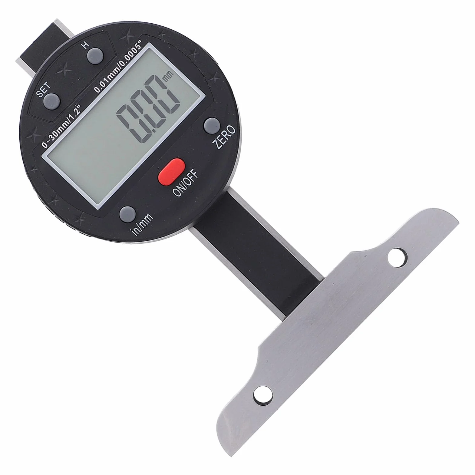 Medidor de profundidad digital Medidor de profundidad electrónico de 0 30 mm con pantalla LCD de alta precisión Puertos USB para medición en taller Acero aleado Construcción de