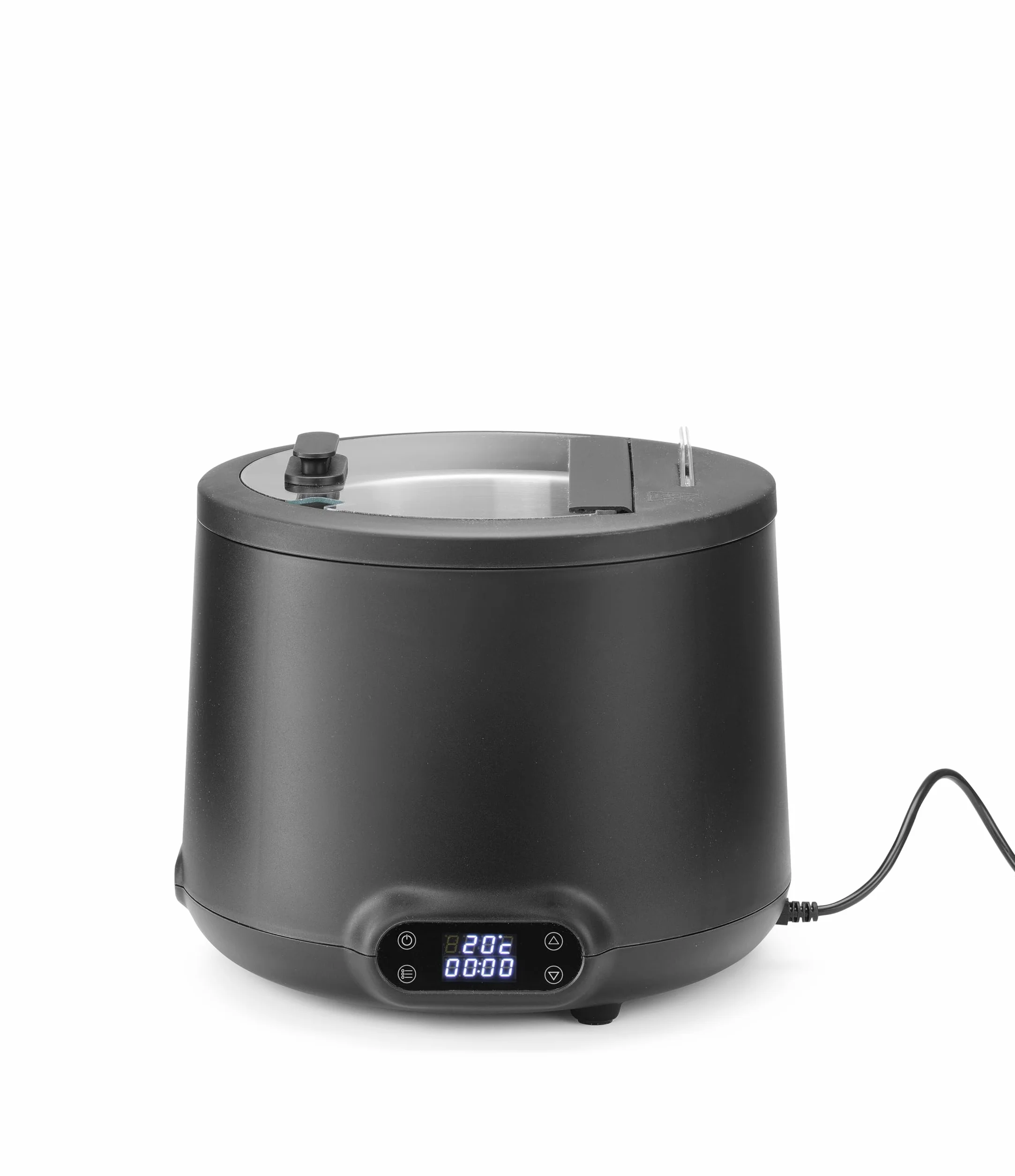HENDI Hervidor de sopa eléctrico UNIQ para buffet, 8L, 35-85°C, 220-240V, 500W, ⌀365x(H)325mm, aluminio, acero inoxidable, PP, vidrio templado, negro