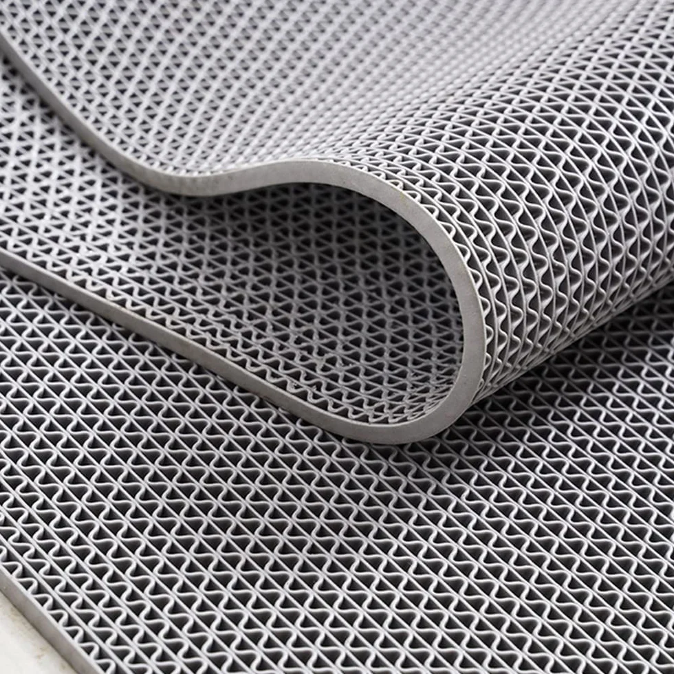 Drenaje antideslizante,Alfombrillas de goma para suelo (90x300 cm, 5.5 mm de grosor, huecas para zona húmeda, pasillo, impermeable, en forma de S, gris, antideslizante, para bar, restaurante