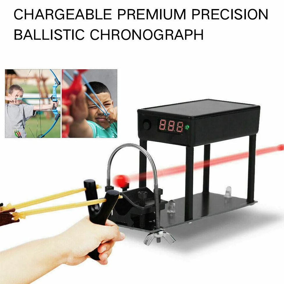 DZOTMYN Cronógrafo Flecha de disparo, medidor de velocidad, herramienta de medición de velocimetría cargable y fijable