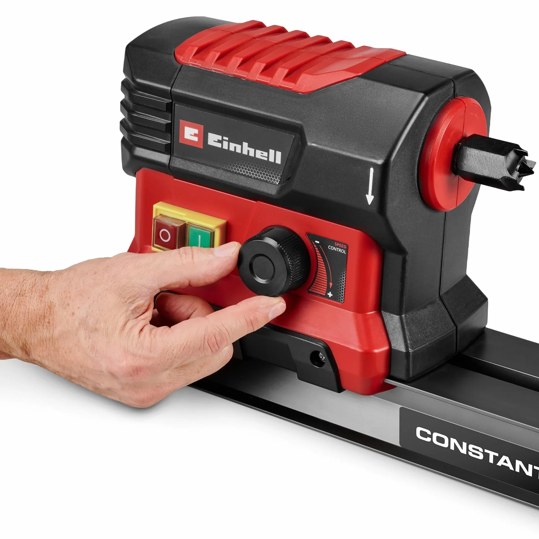 Einhell torno TC-WW 600 CE Vario (600 W, electrónica constante, máquina de torneado para piezas de trabajo de máx. 60 x 25 cm, velocidad continua 800-3000 rpm, incl. disco plano)