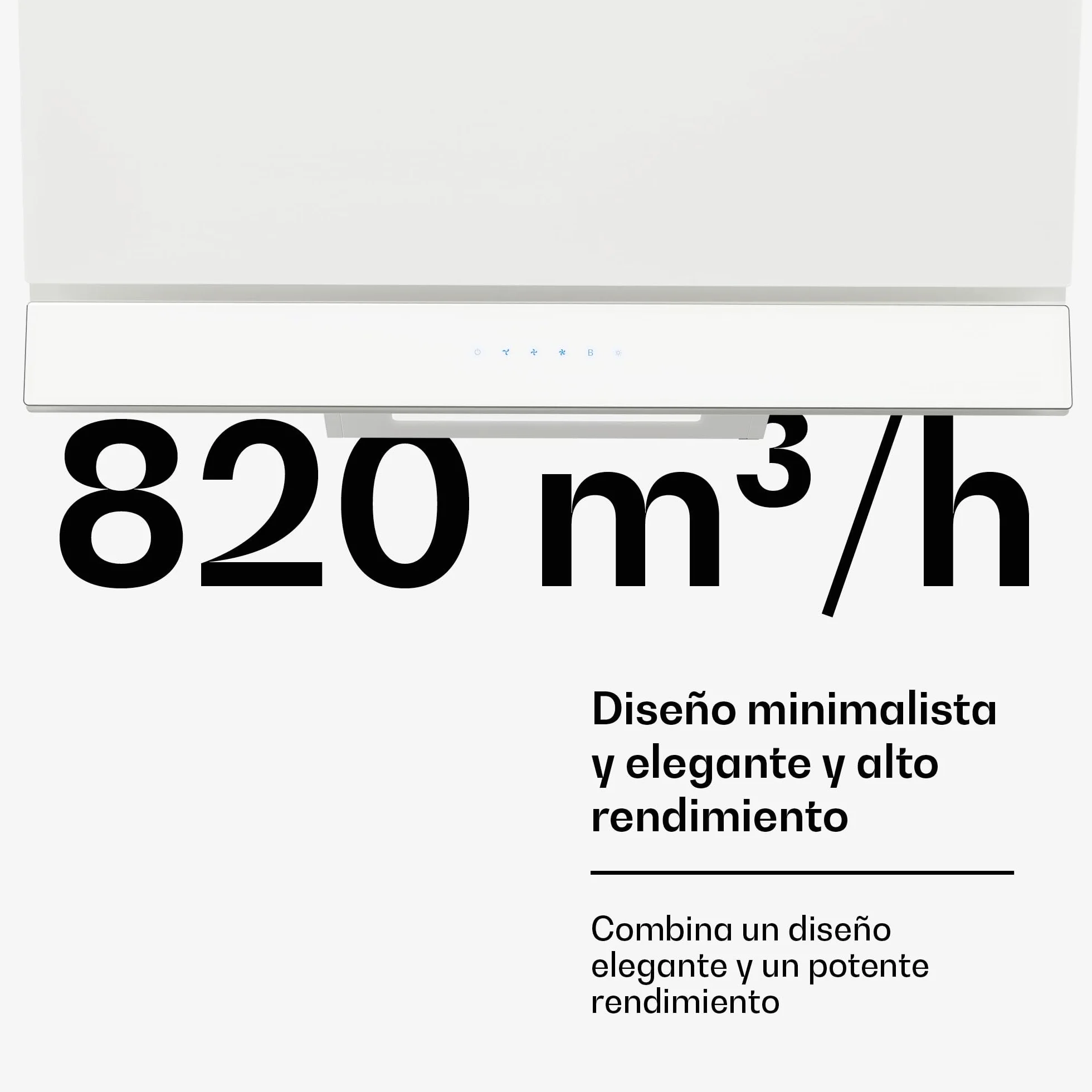 Klarstein Velaire Campana Extractora 90 cm 820 m³/h A++ LED Táctil Filtros Lavavajillas 3 Velocidades Boost Blanco