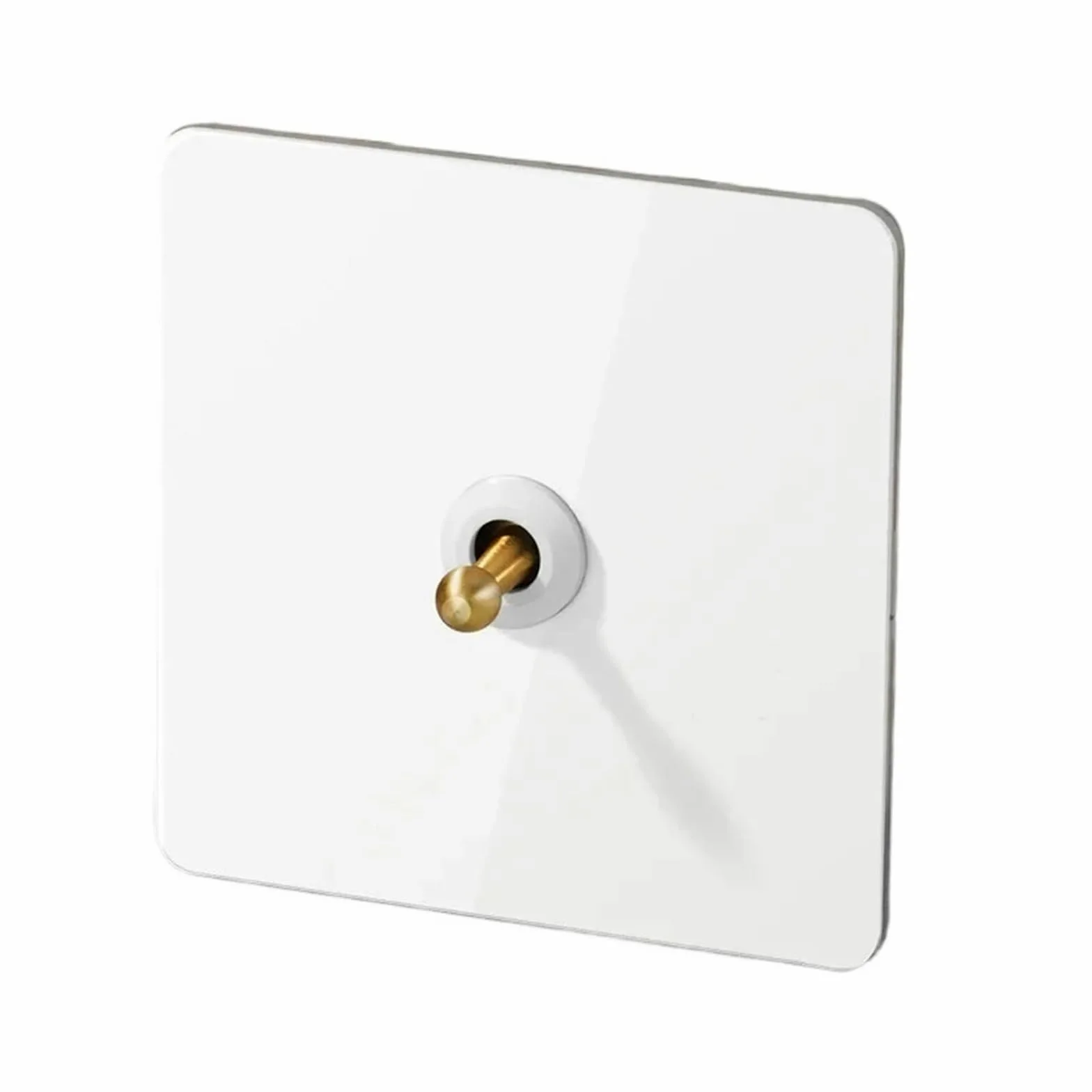 Interruptor de palanca de 2 vías de 1 a 4 vías, interruptor de panel de latón, interruptor de lámpara de pared(EU Socket)