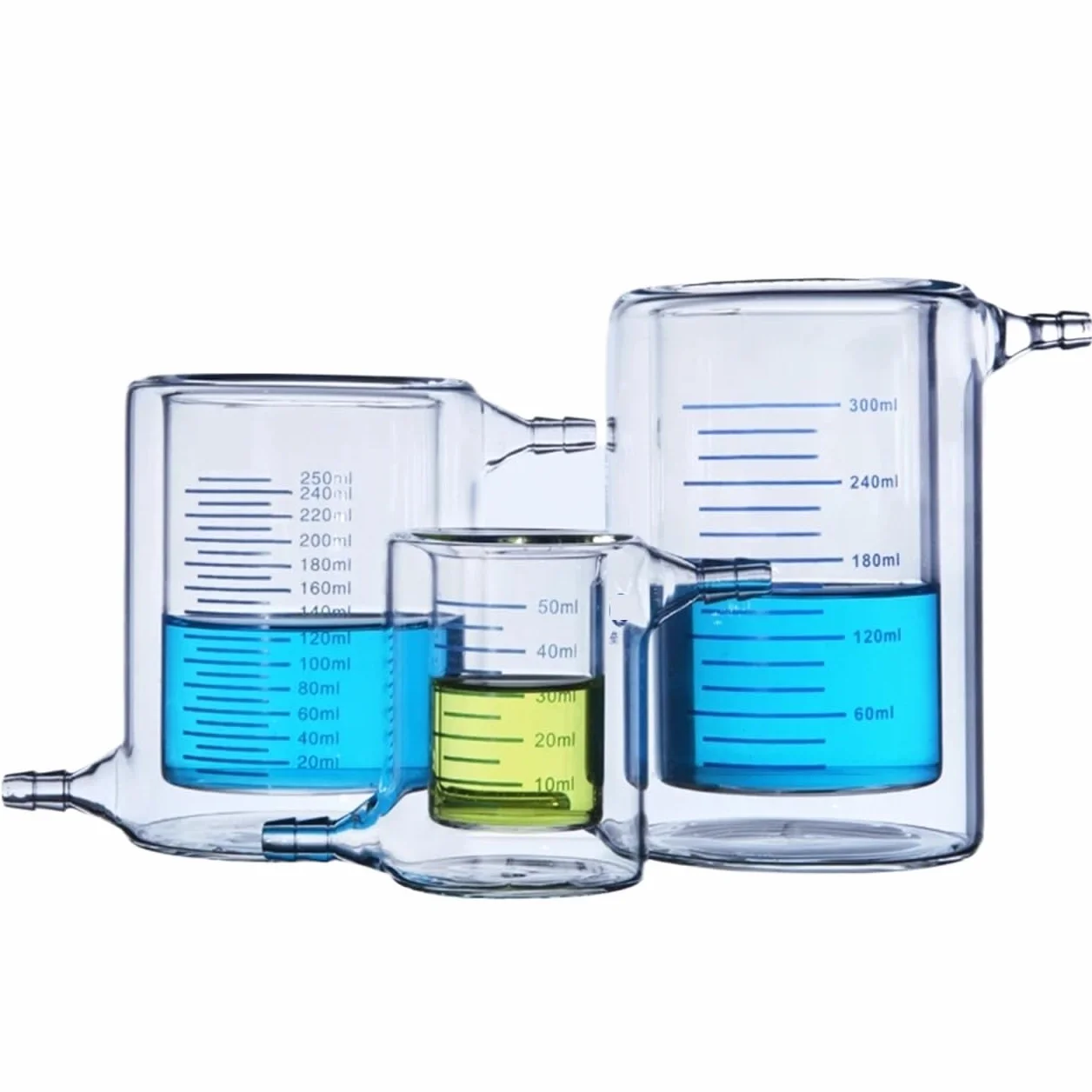 Equipo de laboratorio fotocatalítico, vaso de precipitados con camisa de vidrio resistente al calor de doble capa gruesa 500ml