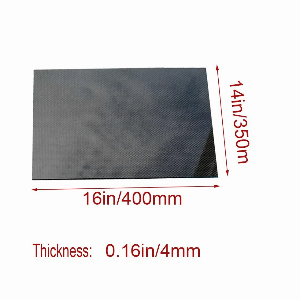 3K Fibra de Carbono Placa de Fibra de Carbono Planeado Placa de Placa de Placa Brillante Tejido Marco Laminado Puro para RC Drone Quadcopter,350mm x 400mm x 4mm