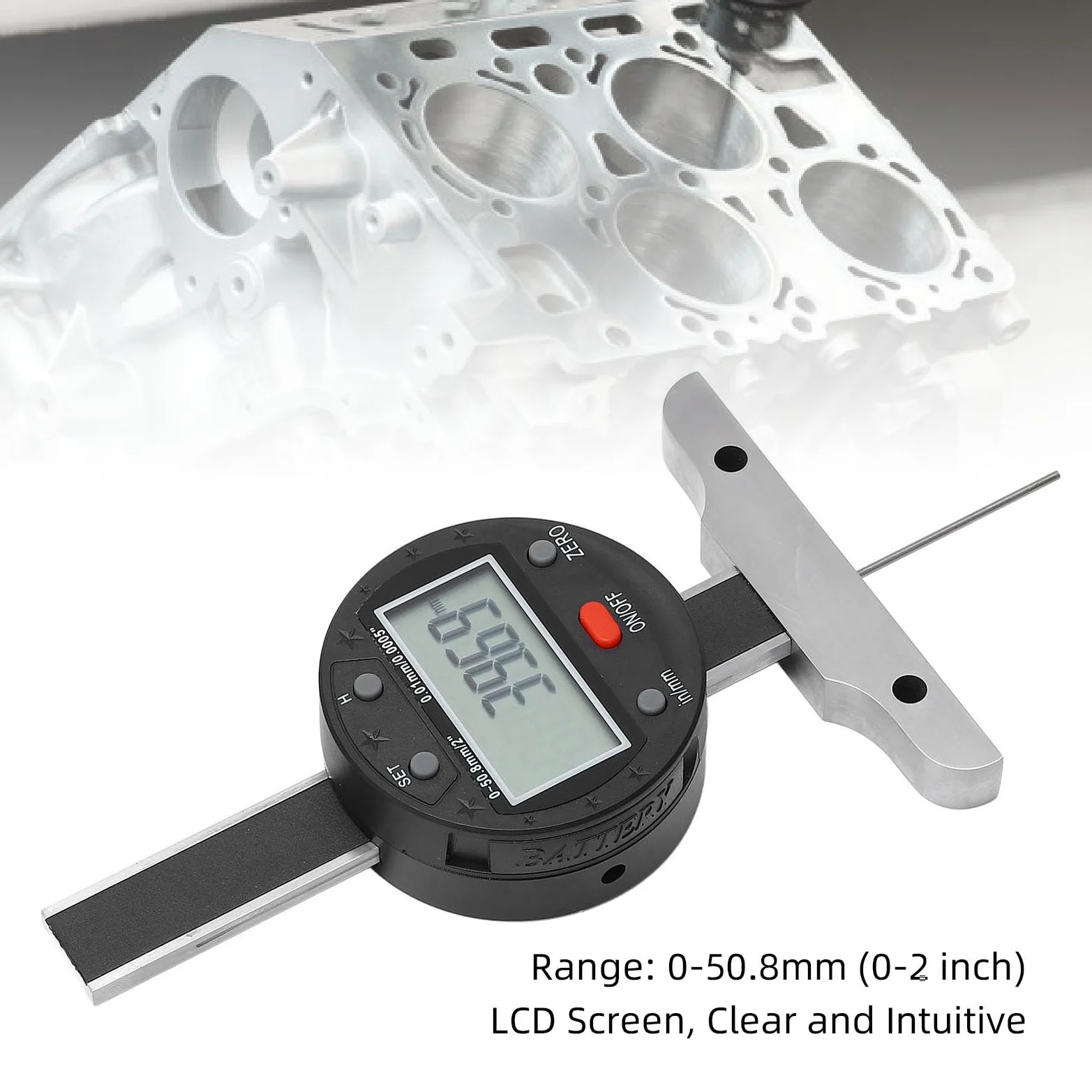 Medidor de profundidad digital Pantalla LCD de alta precisión Indicador de profundidad electrónico Herramienta de medición con interfaz de datos 0 50,8 mm para ingeniería y
