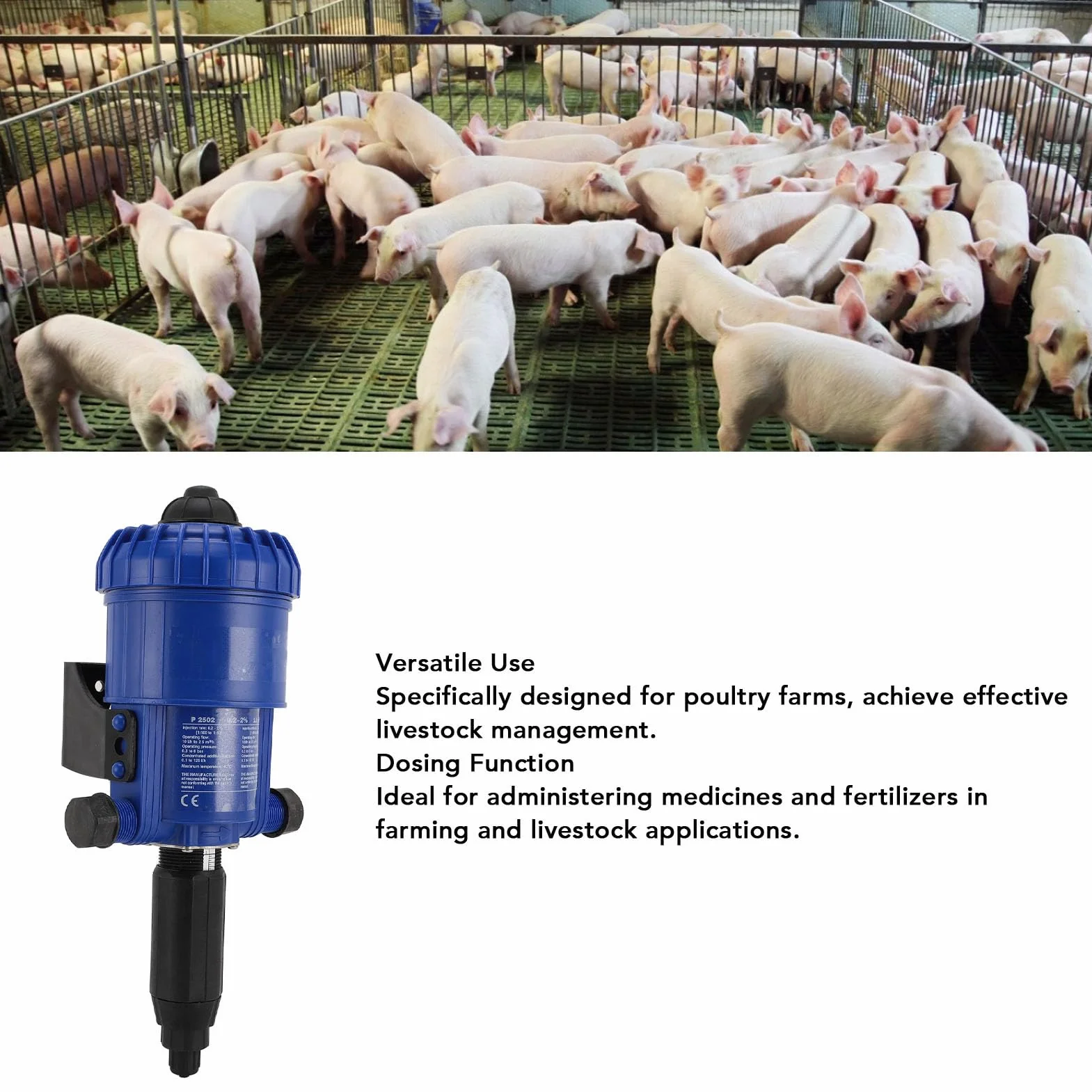 Bomba de inyección de fertilizante, mezcla de plástico líquido, bomba dosificadora automática de agua para riego de jardín de animales de granja
