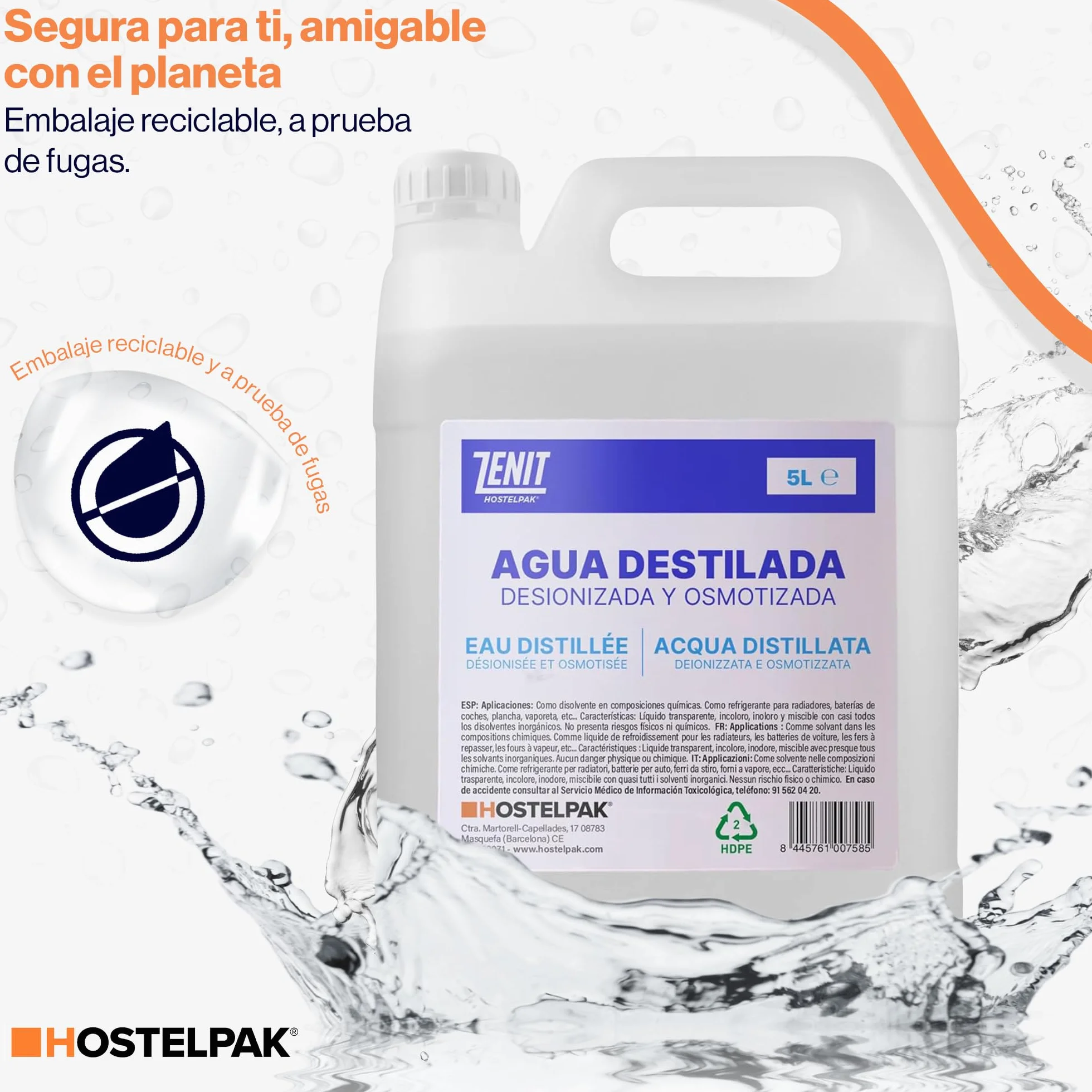 Agua Destilada 5 Litros x4 – Agua Desmineralizada para CPAP y Plancha