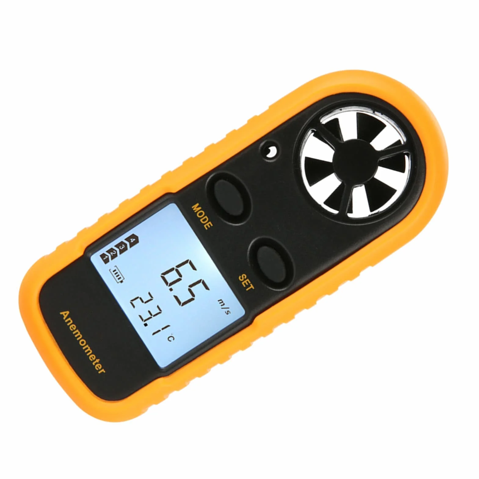 Anemómetro Digital GM816 con Pantalla LCD 3V Medidor de Velocidad del Viento y Temperatura