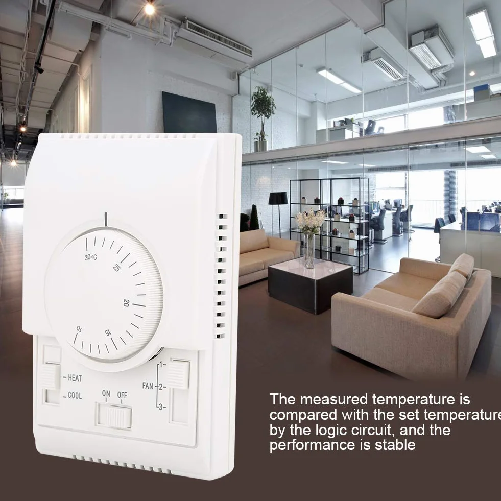 DEWIN Controlador de Temperatura Mecánico Termostato 10-30℃ AC 220V