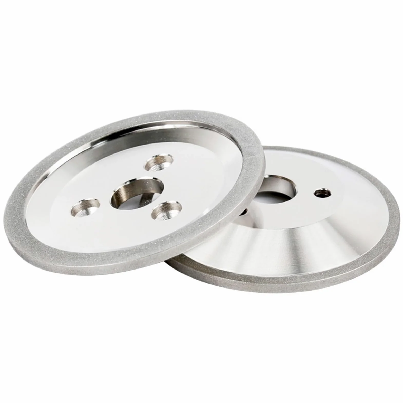 Disco abrasivo de diamante de tres agujeros de 125 mm for afilar cuchillos. Disco abrasivo for acero de tungsteno y cortadores de PCD.(2000grit-90DEG)